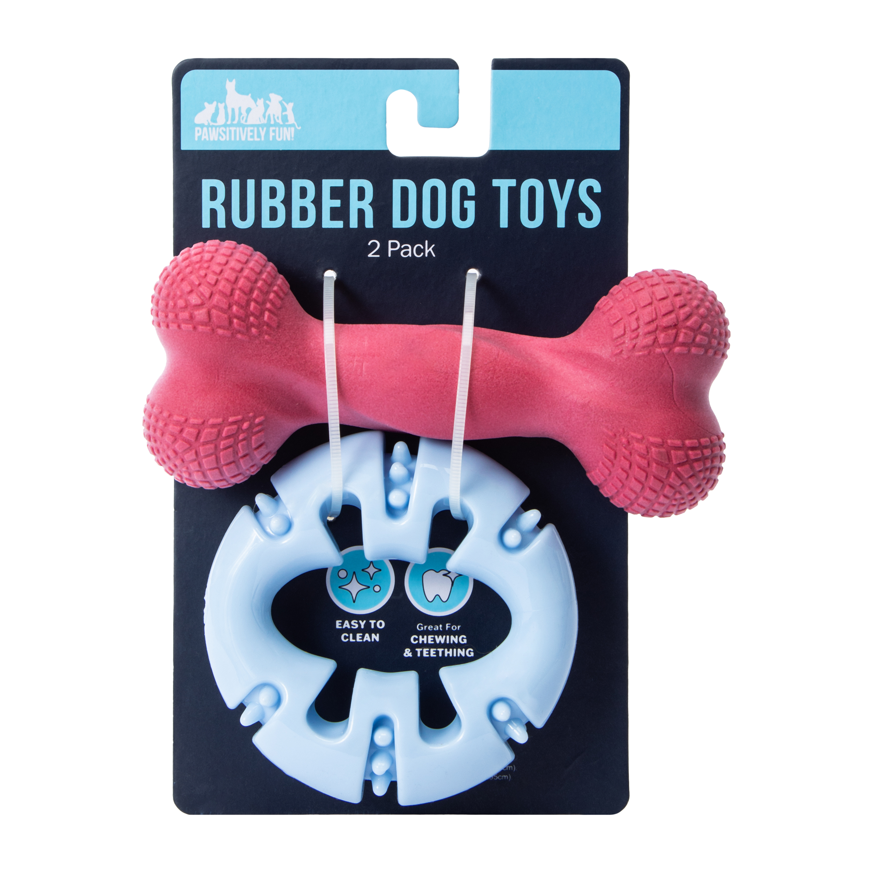 Rubber Dog Toys 2-Pack