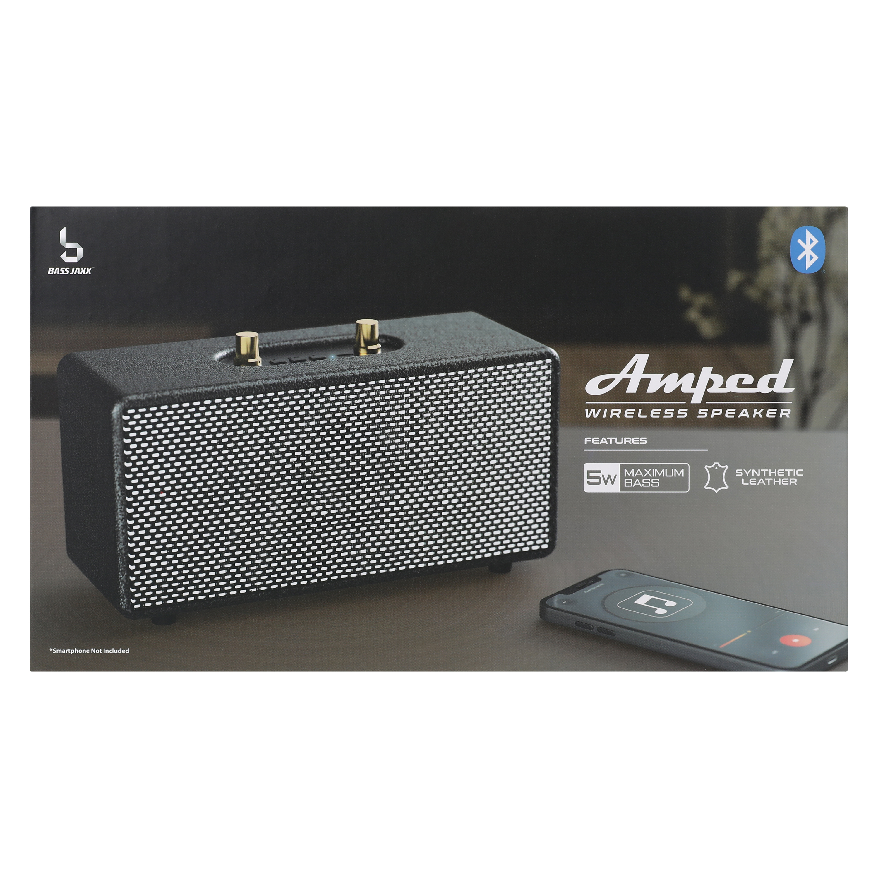 Amped Wireless Speaker With Maximum Bass 9.8in x 5.4in