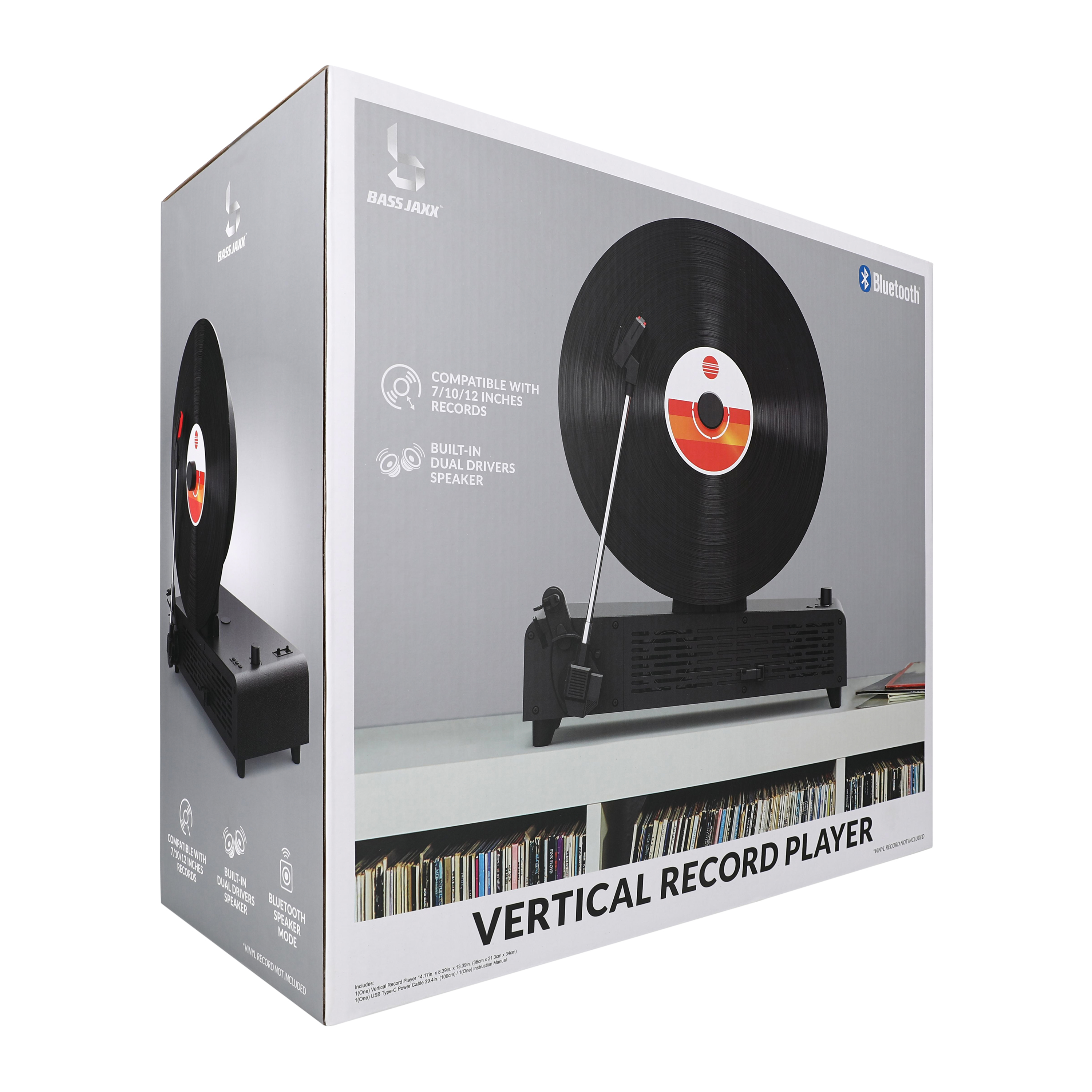 Bass Jaxx Bluetooth® Vertical Record Player