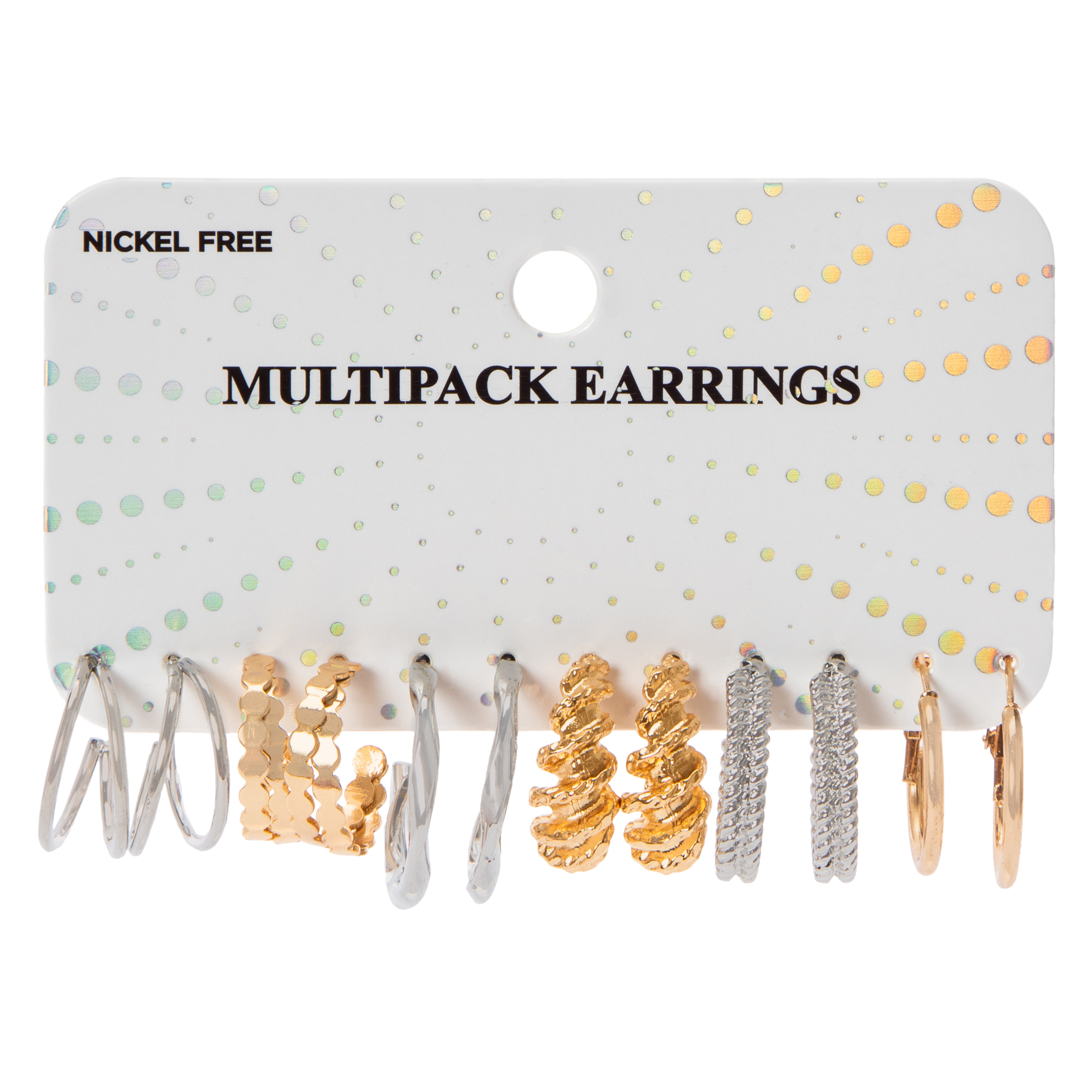 Two-Tone Huggie Hoop Earring Set 6-Pack