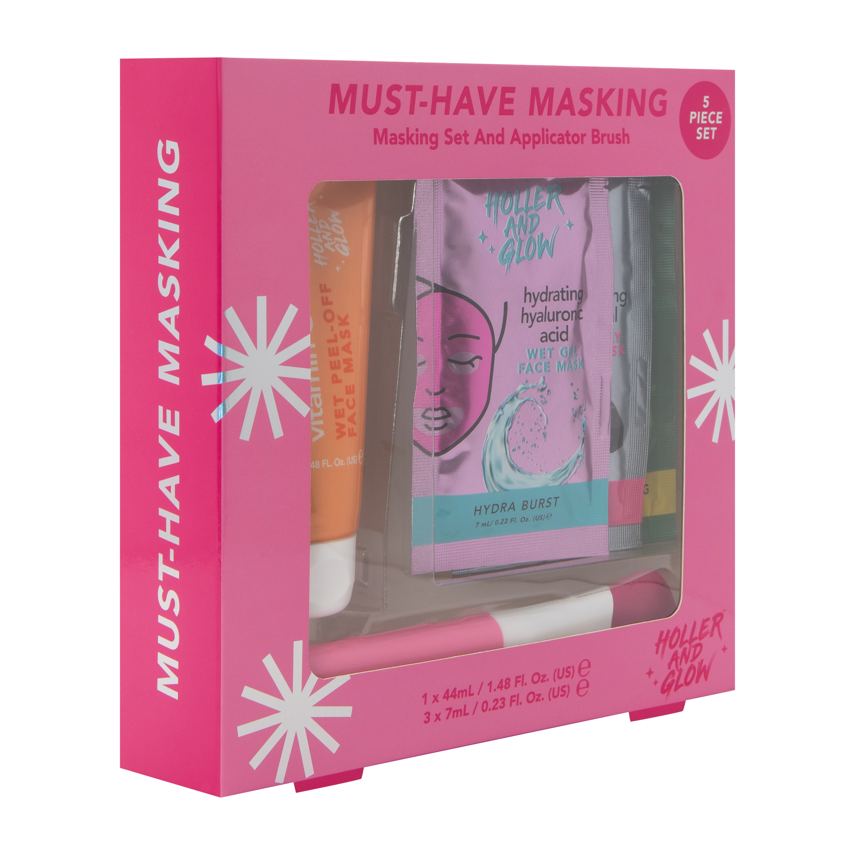 Holler & Glow Must-Have Masking Set And Applicator Brush 5-Piece Set