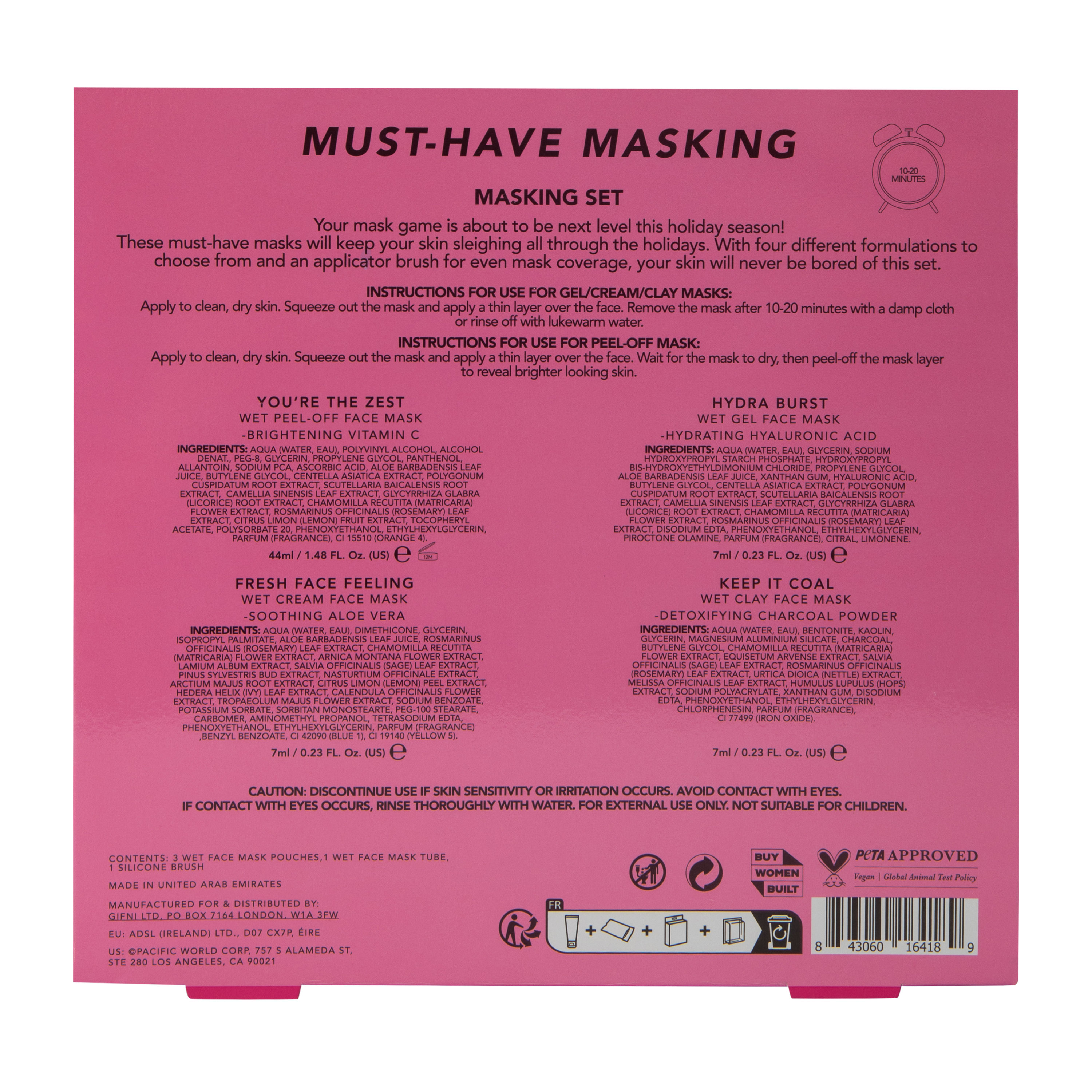 Holler & Glow Must-Have Masking Set And Applicator Brush 5-Piece Set