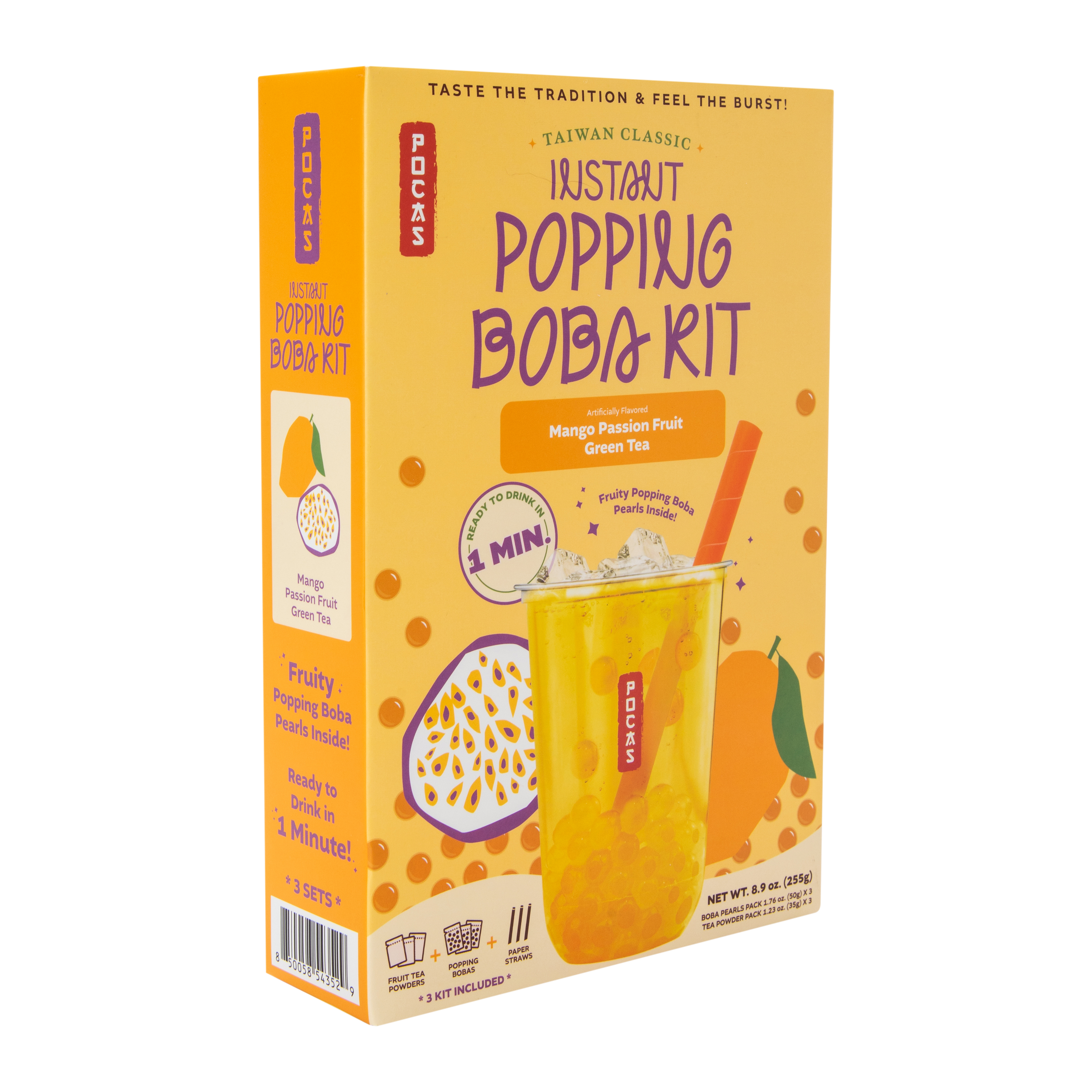 Pocas Instant Popping Boba Kit 8.9oz - Peach Oolong Tea