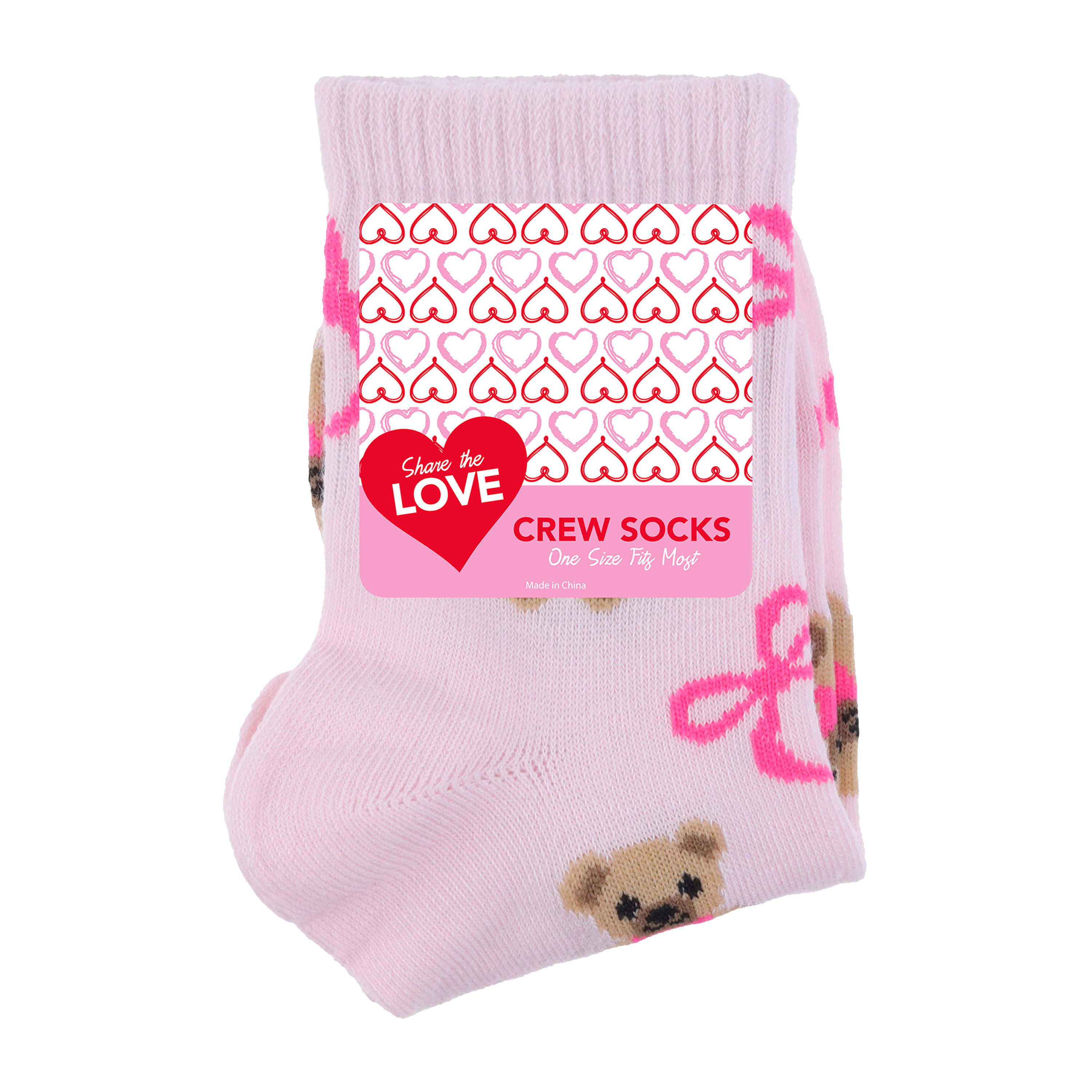 Valentine's Printed Crew Socks 1-Pair