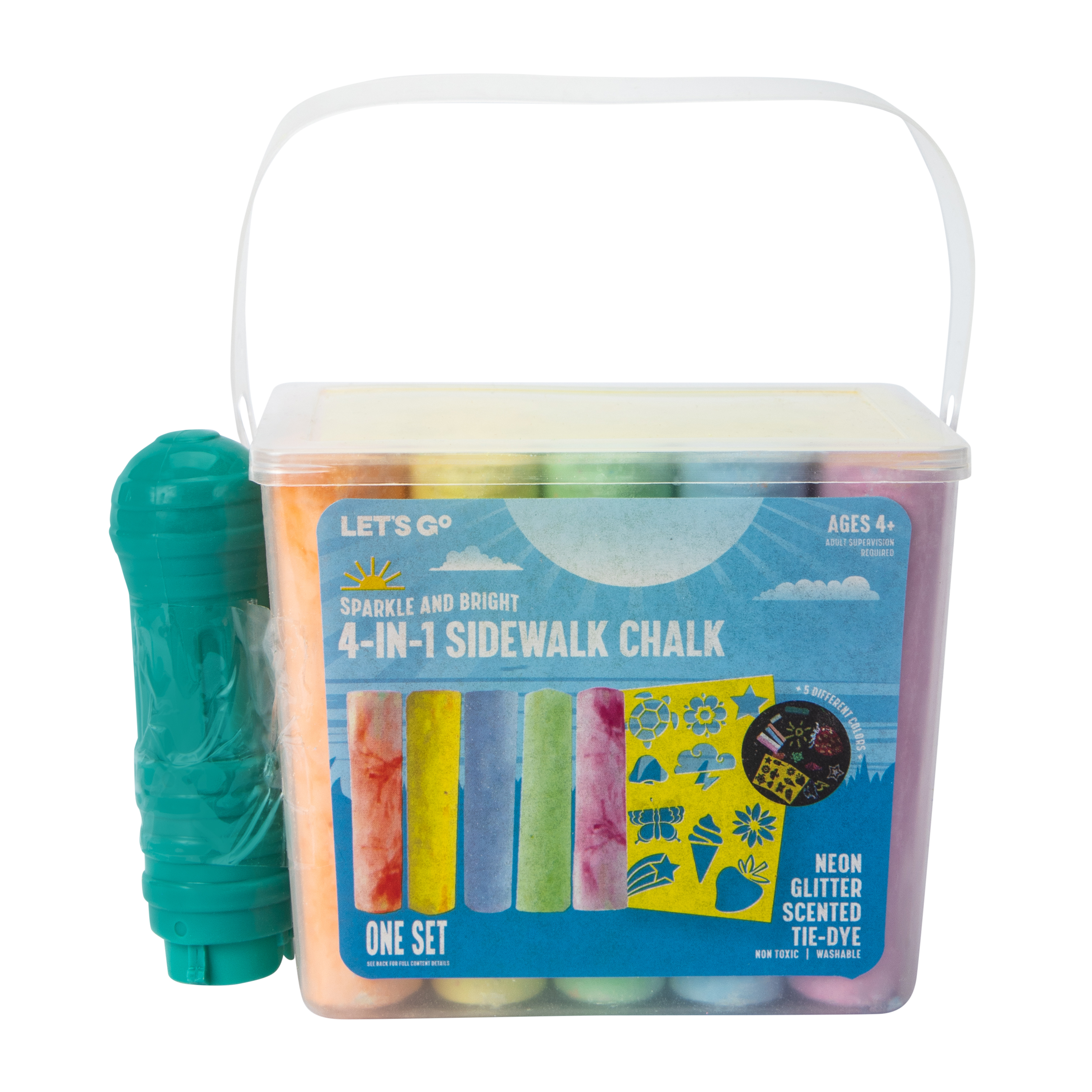 Sparkle And Bright 4-In-1 Sidewalk Chalk Set