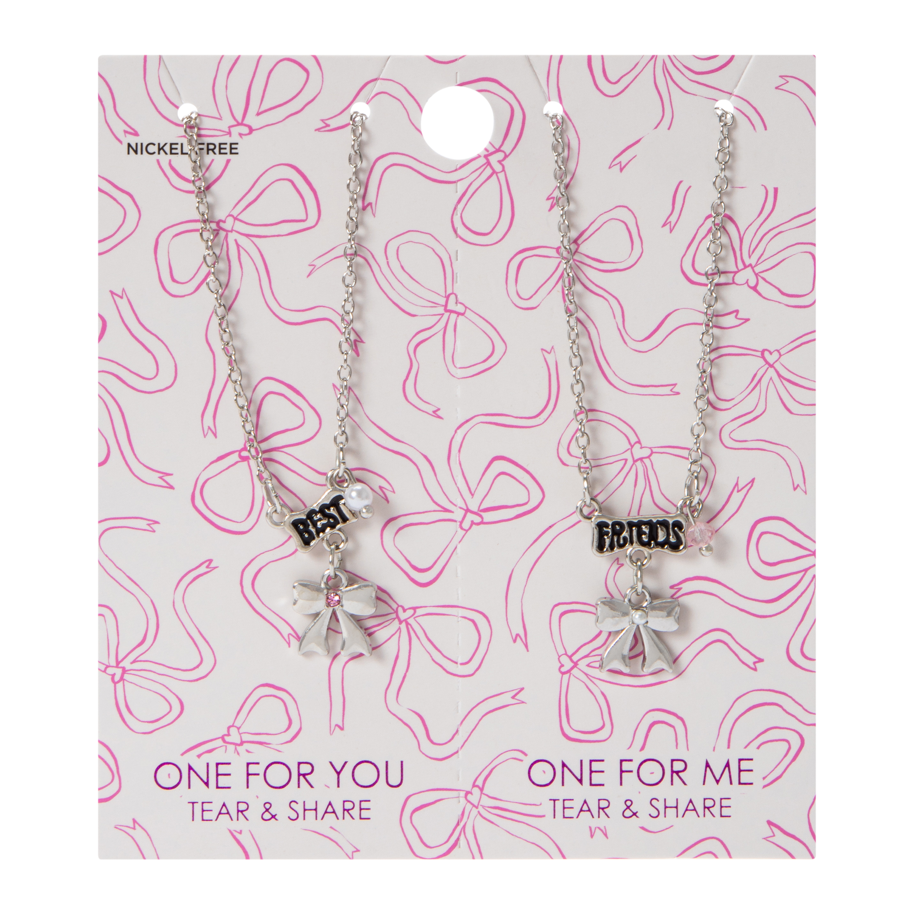 Butterfly Charm Friendship Necklace Set 2-Count