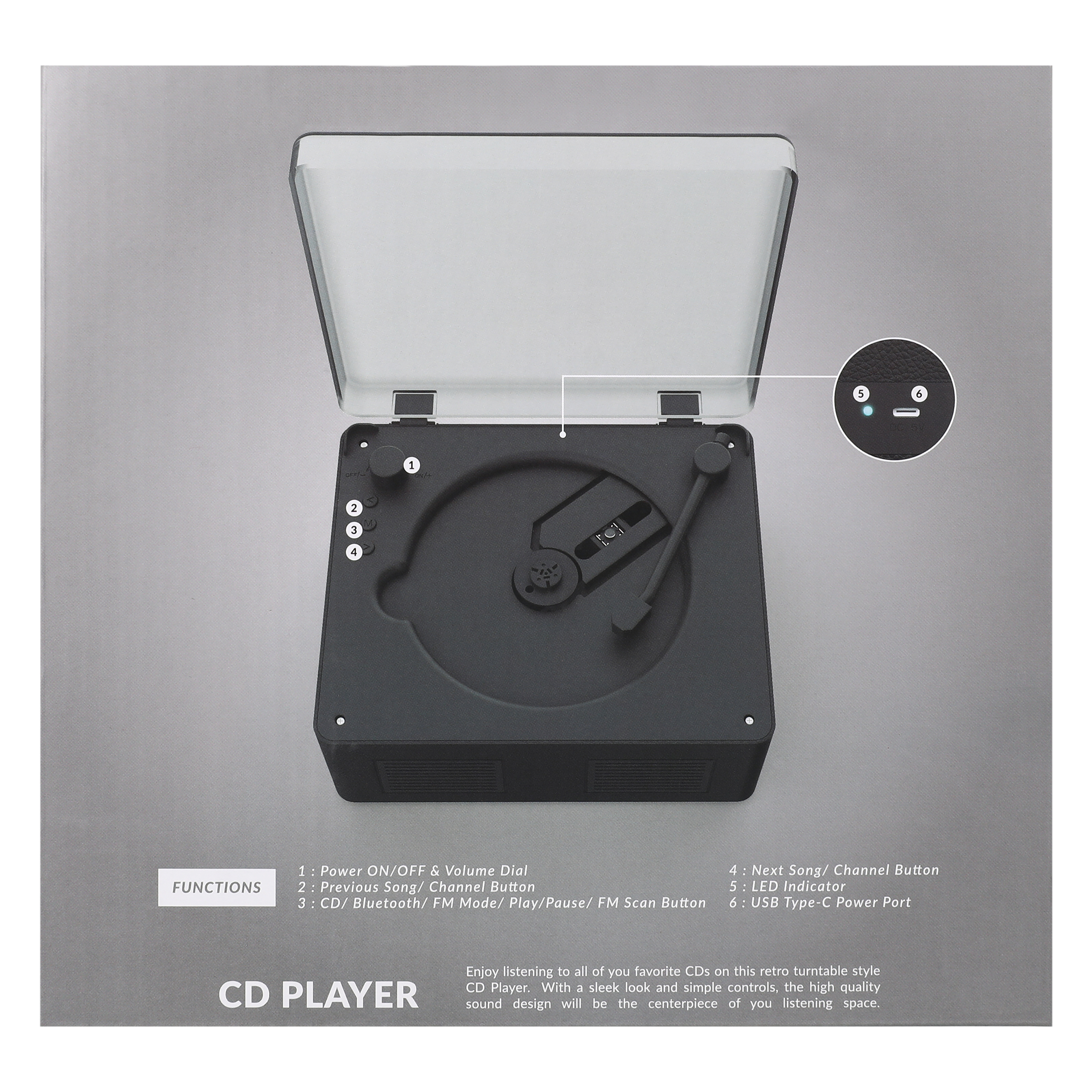 Bass Jaxx™ CD Player With Bluetooth® Compatibility