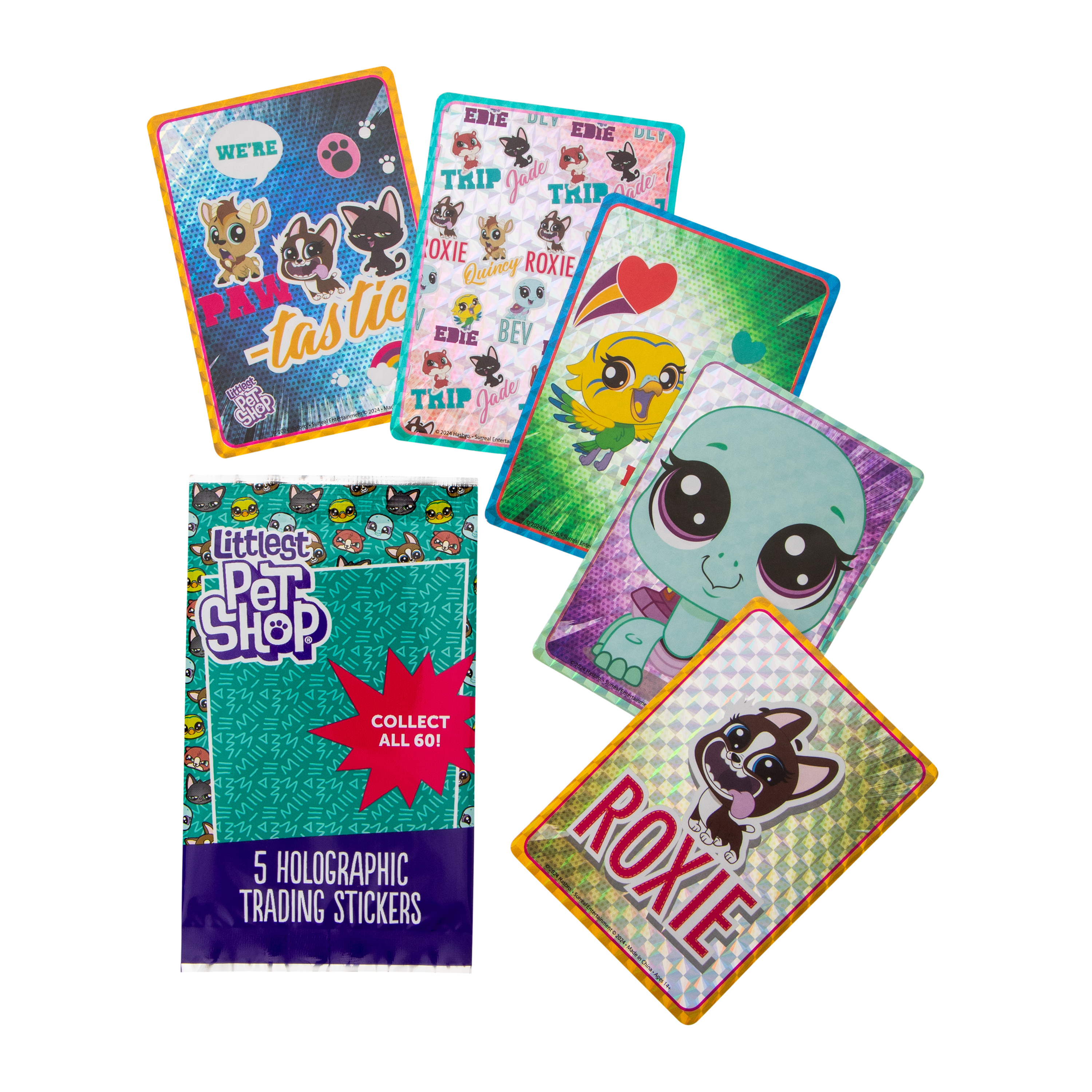 Littlest Pet Shop® Holographic Trading Stickers 5-Pack