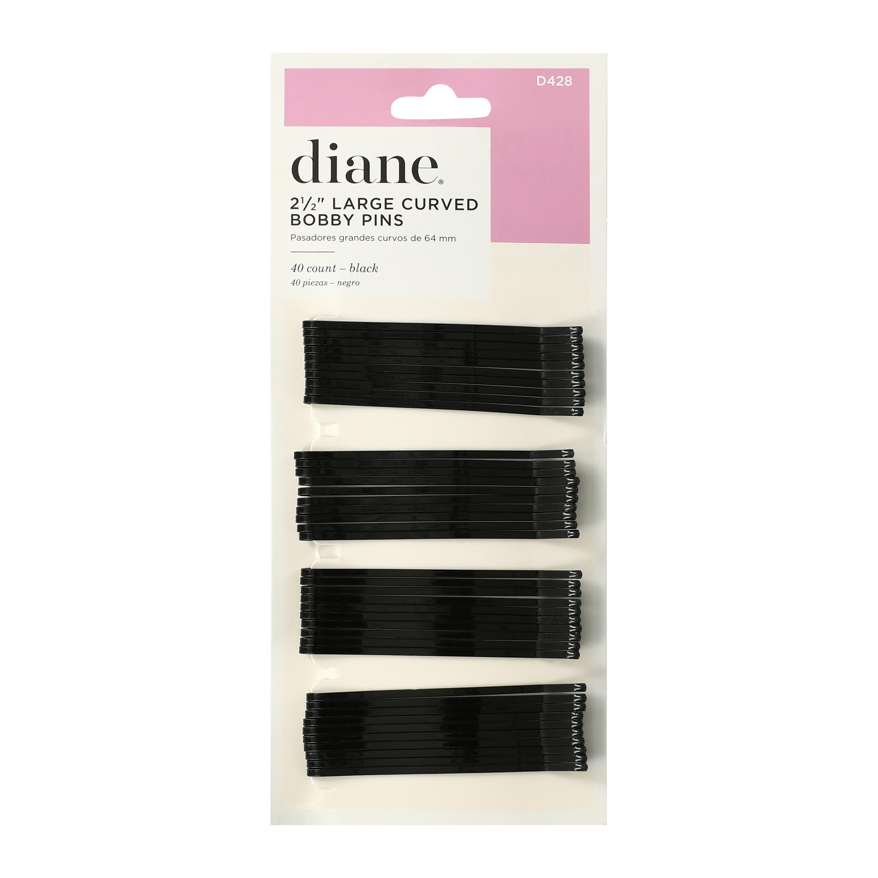 Diane® 2.5in Large Curved Bobby Pins 40-Count - Black