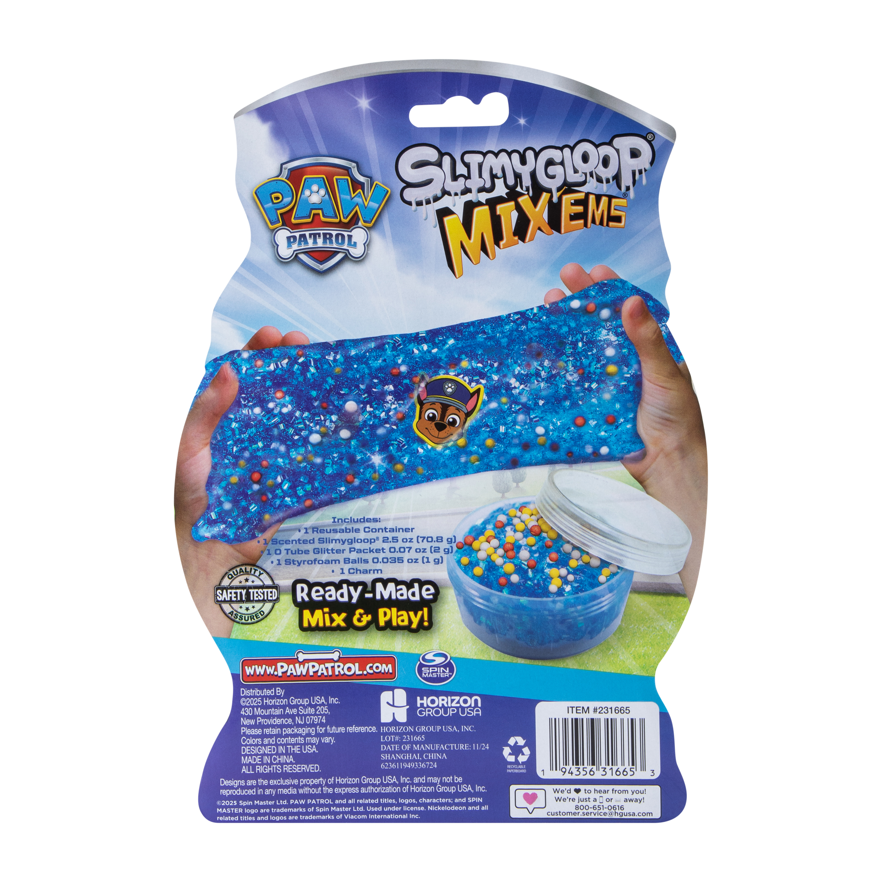 Slimygloop® Paw Patrol Mix'Ems® Scented Slime Set
