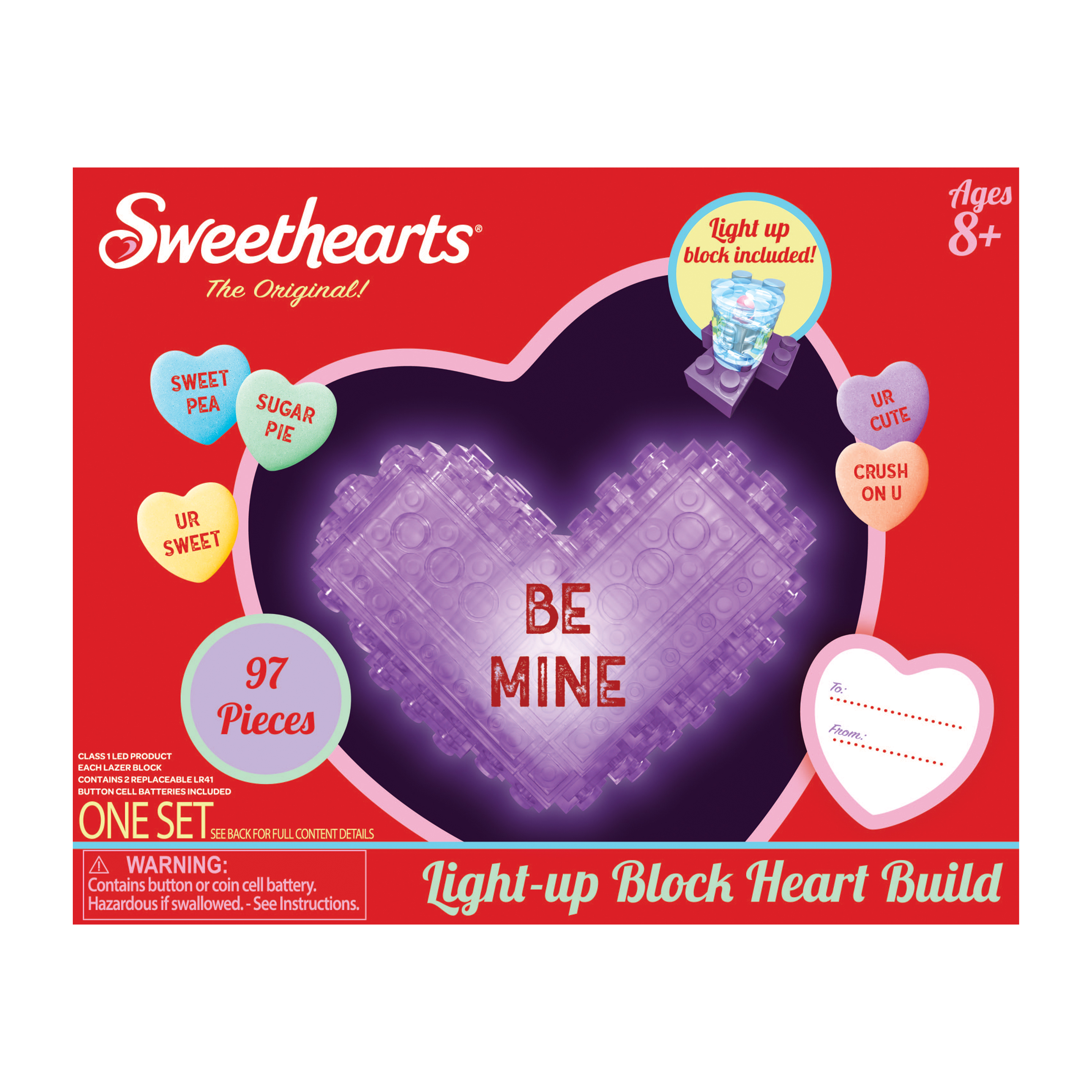 Sweethearts® Light-Up Block Heart Build Set | Five Below