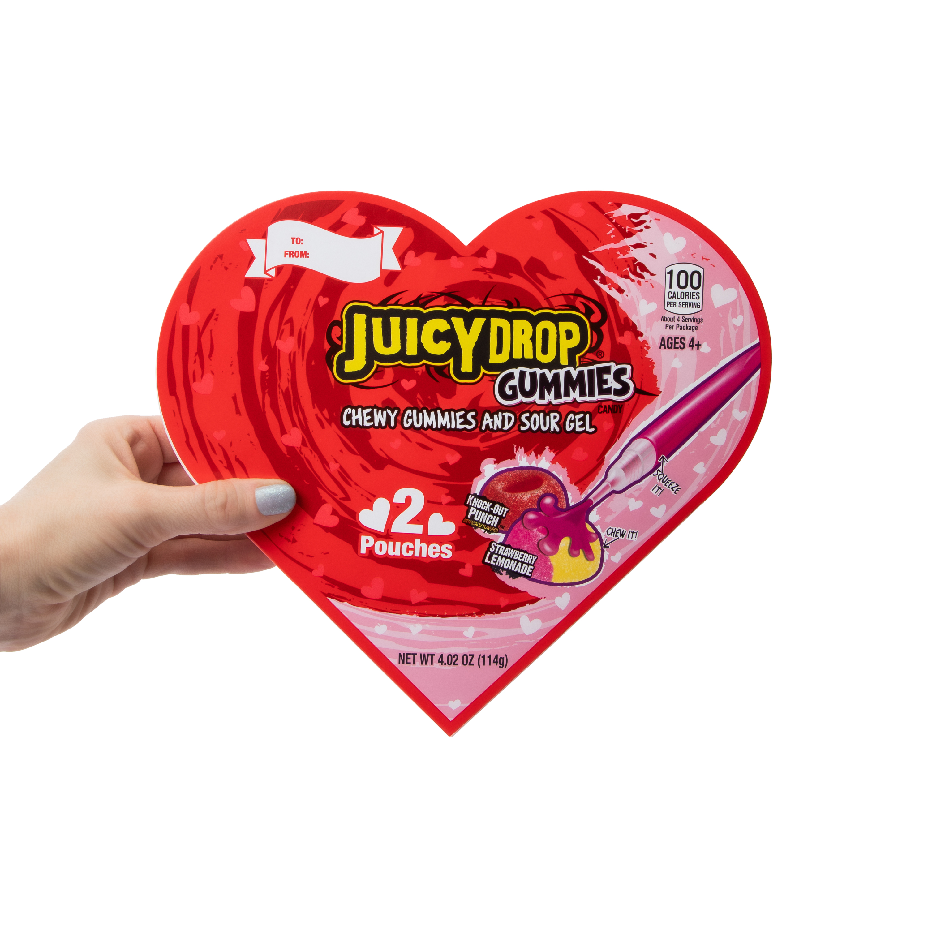 Juicy Drop® Valentine's Heart Gummies Box 4oz