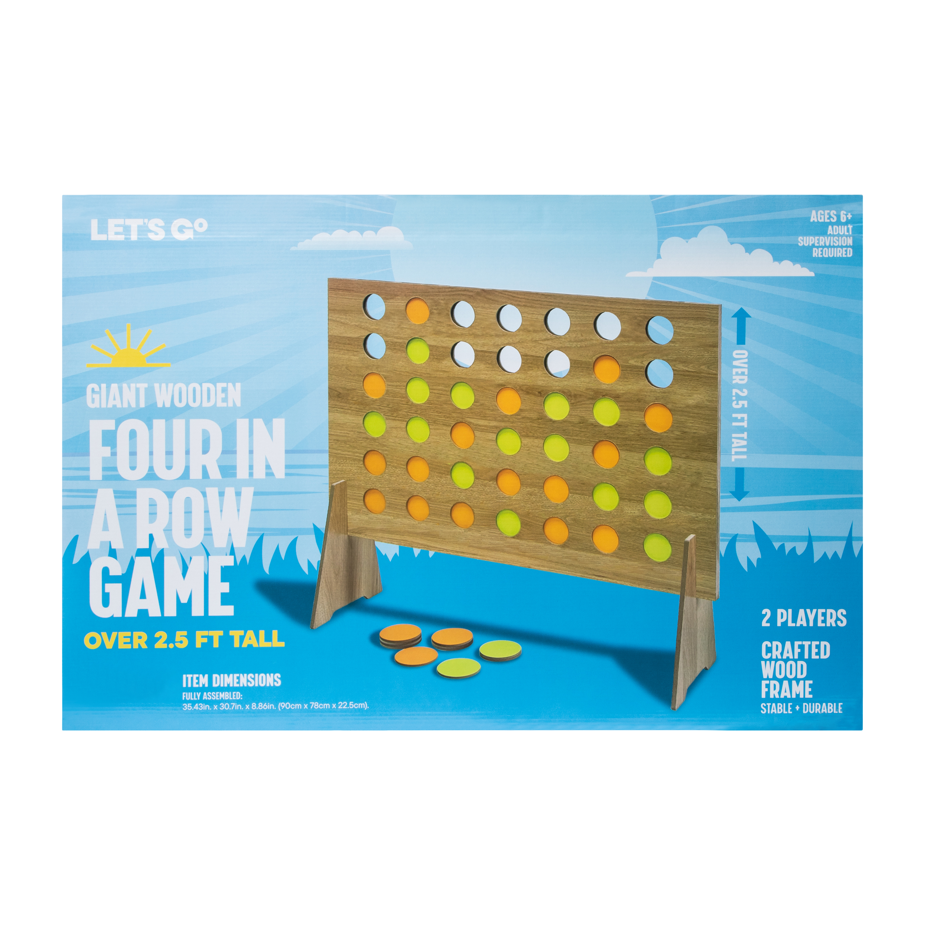 Giant Wooden Four In A Row Game 30in