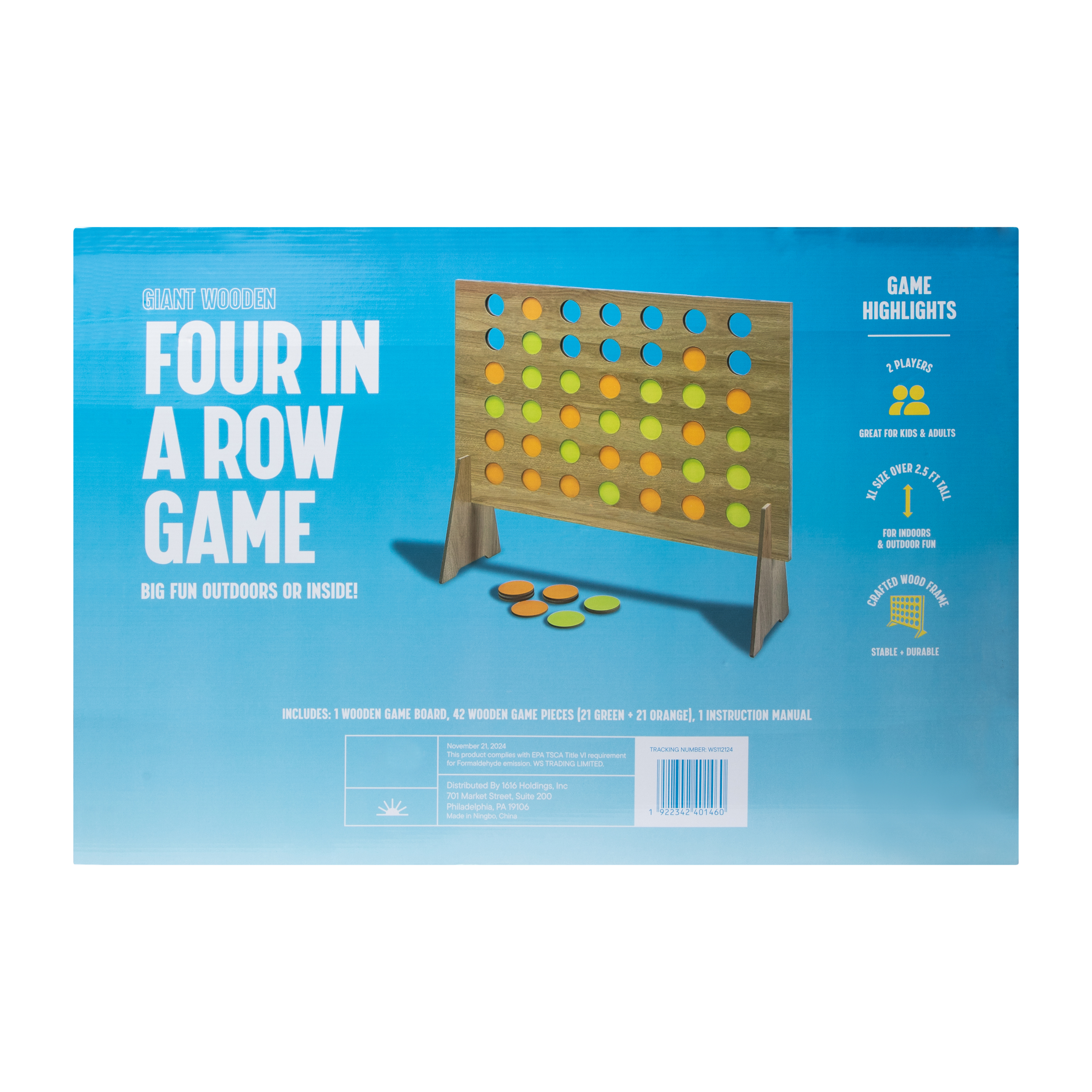 Giant Wooden Four In A Row Game 30in