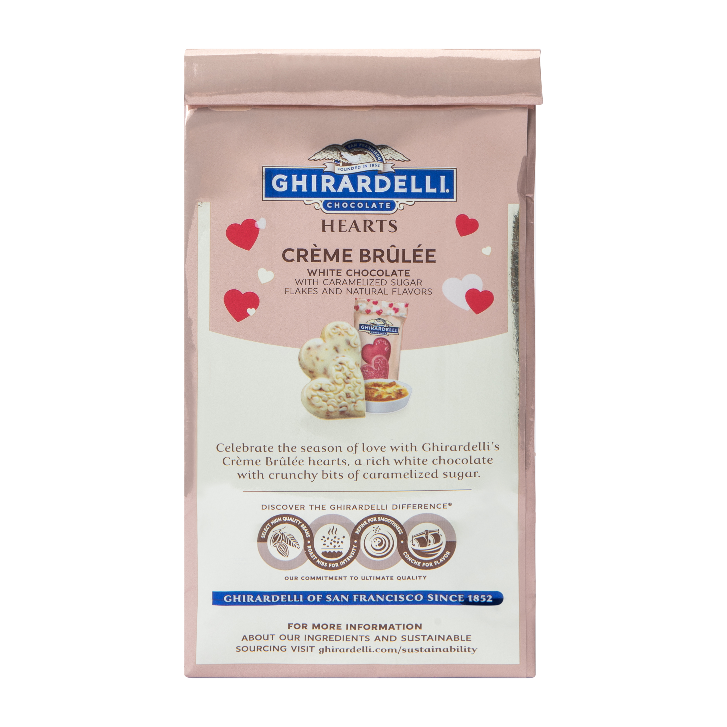 Ghirardelli® Hearts Crème Brûlée White Chocolate 4.1oz