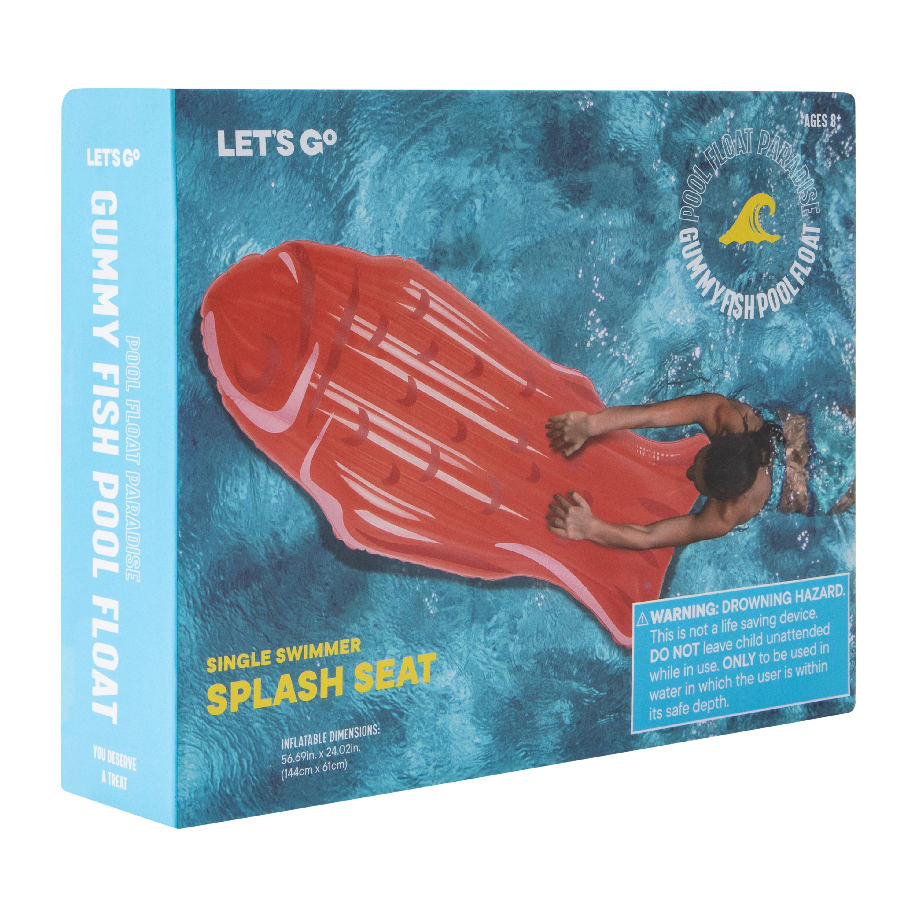 Gummy Fish Pool Float Splash Seat 56.69in x 24.02in