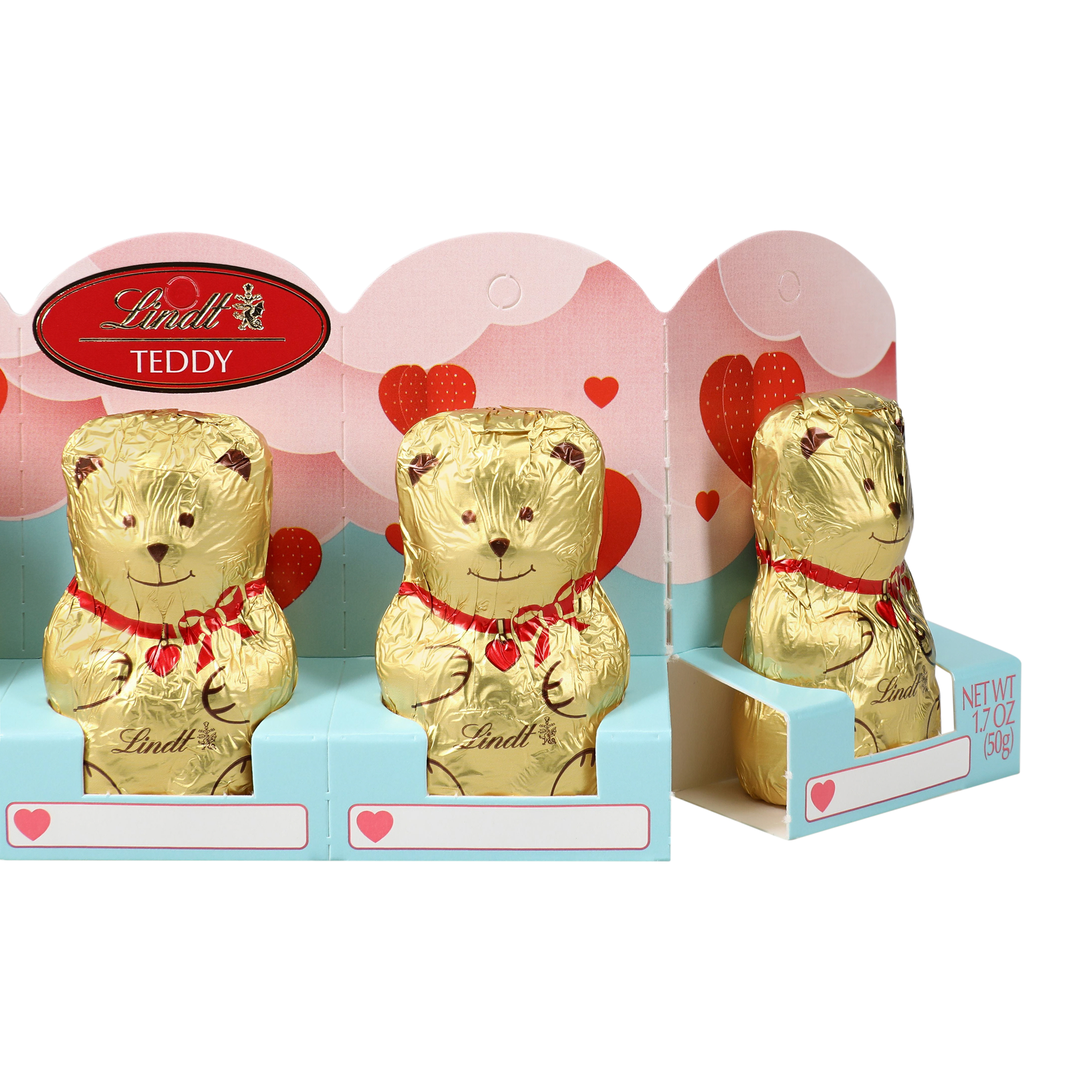 Lindt Valentine's Teddy Bear Milk Chocolate 1.7oz 5-Count