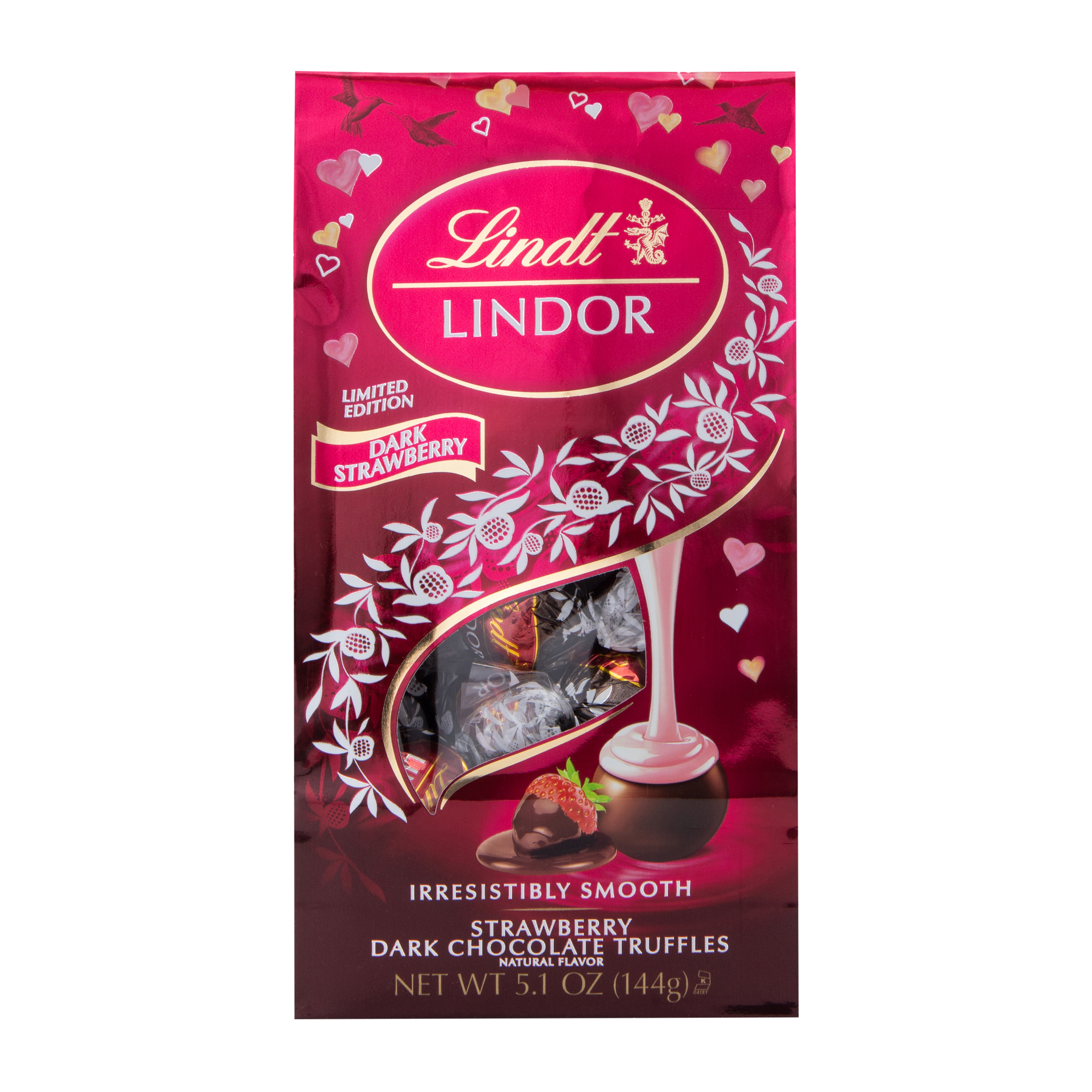 Lindt Lindor Valentine's Limited Edition Dark Strawberry Truffles 5.1oz