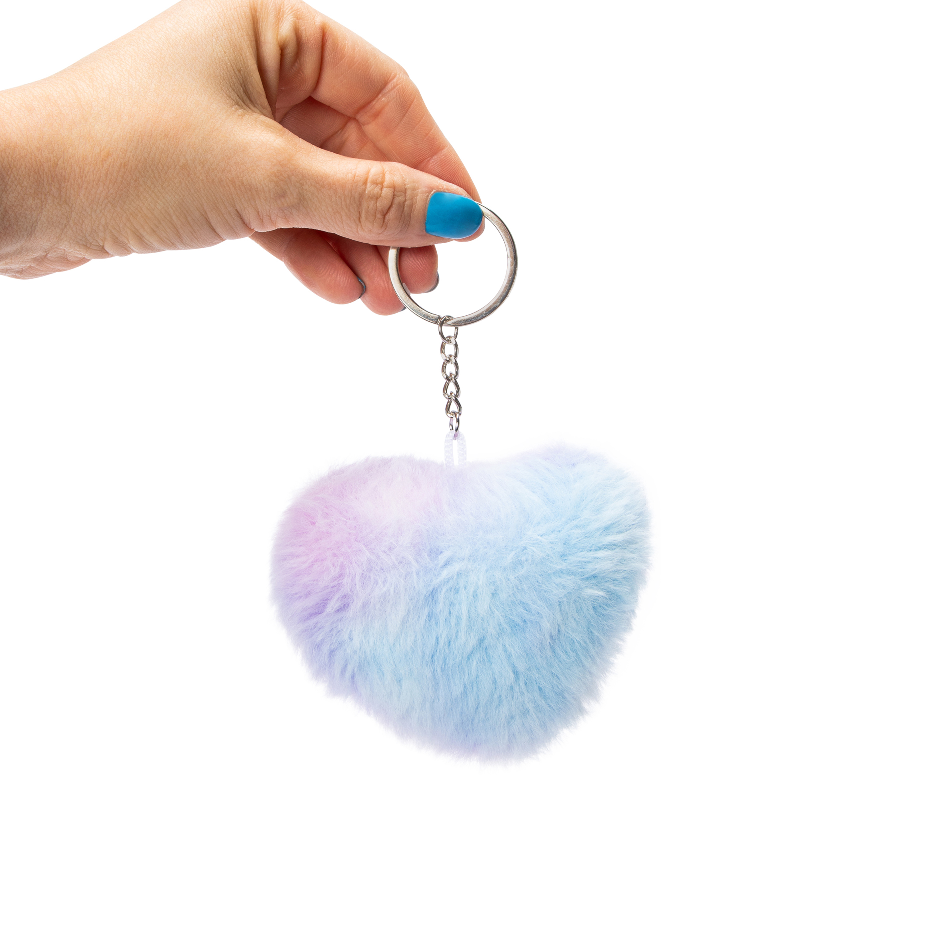Ombre Heart Pom Keyring