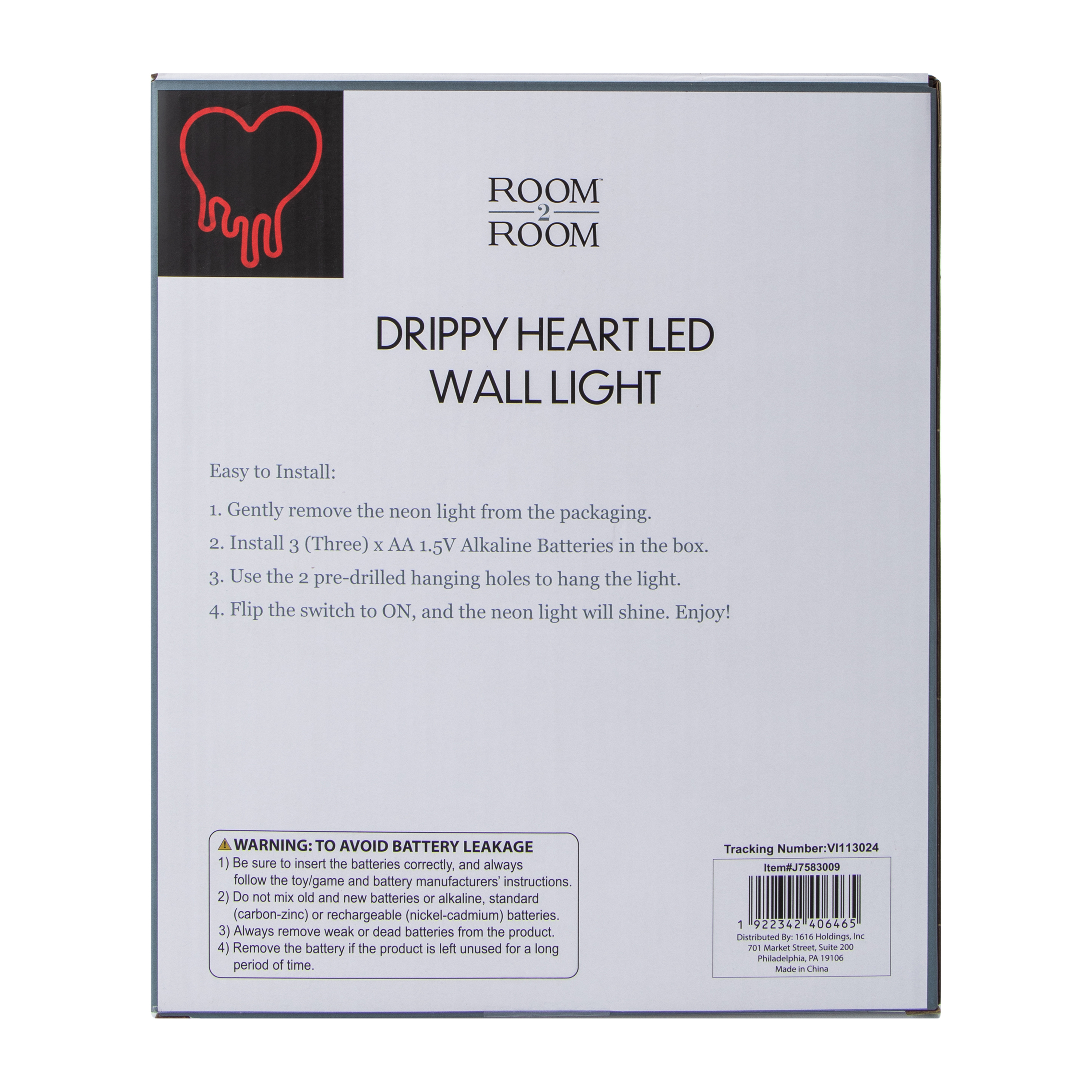 Drippy Heart LED Wall Light