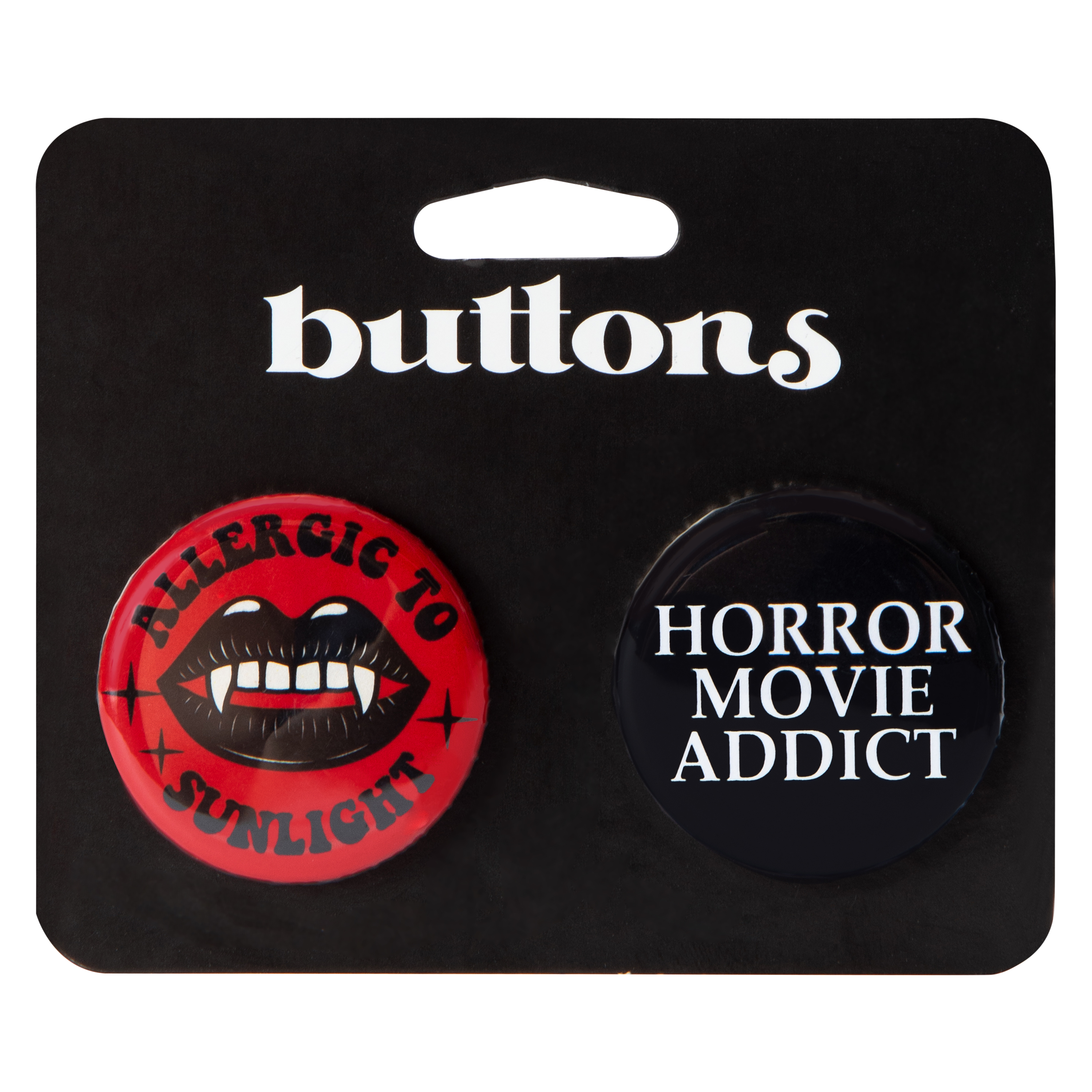 Funny Halloween Button Pins 2-Pack