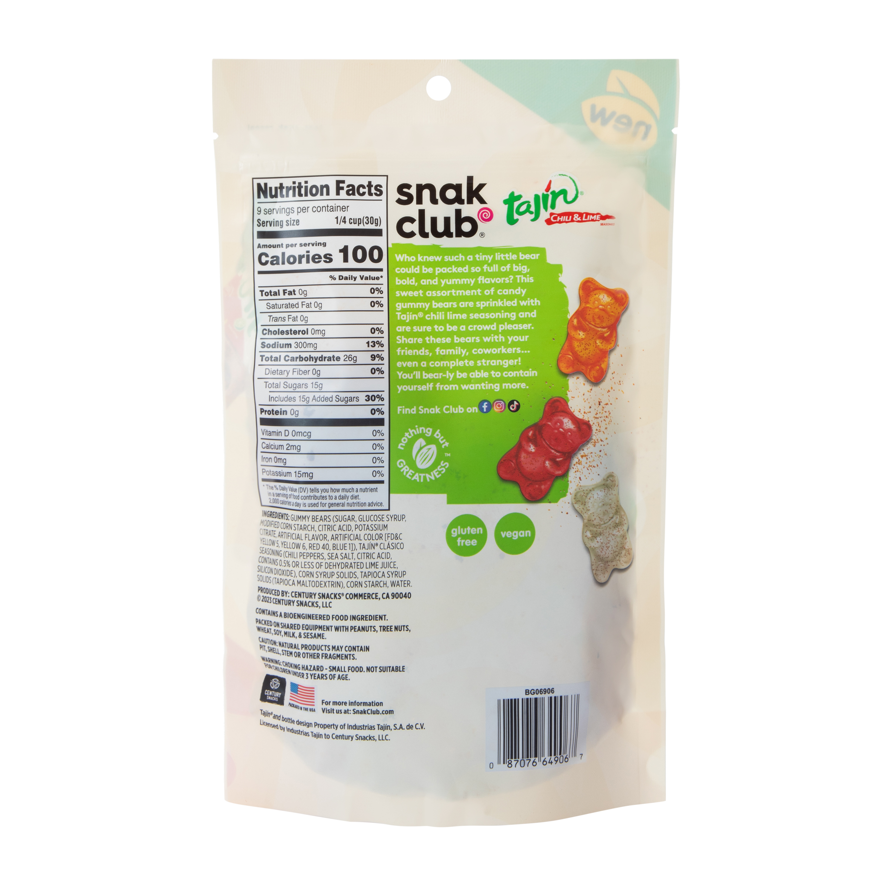 Snack Club Tajin® Gummy Bears 9oz