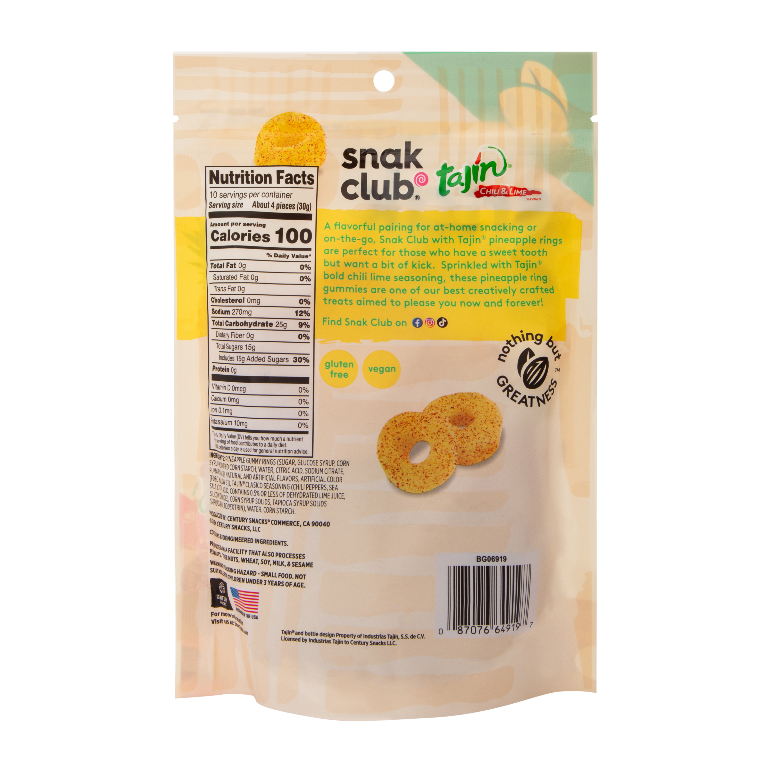 Tajin Chilli & Lime Pineapple Rings 11oz