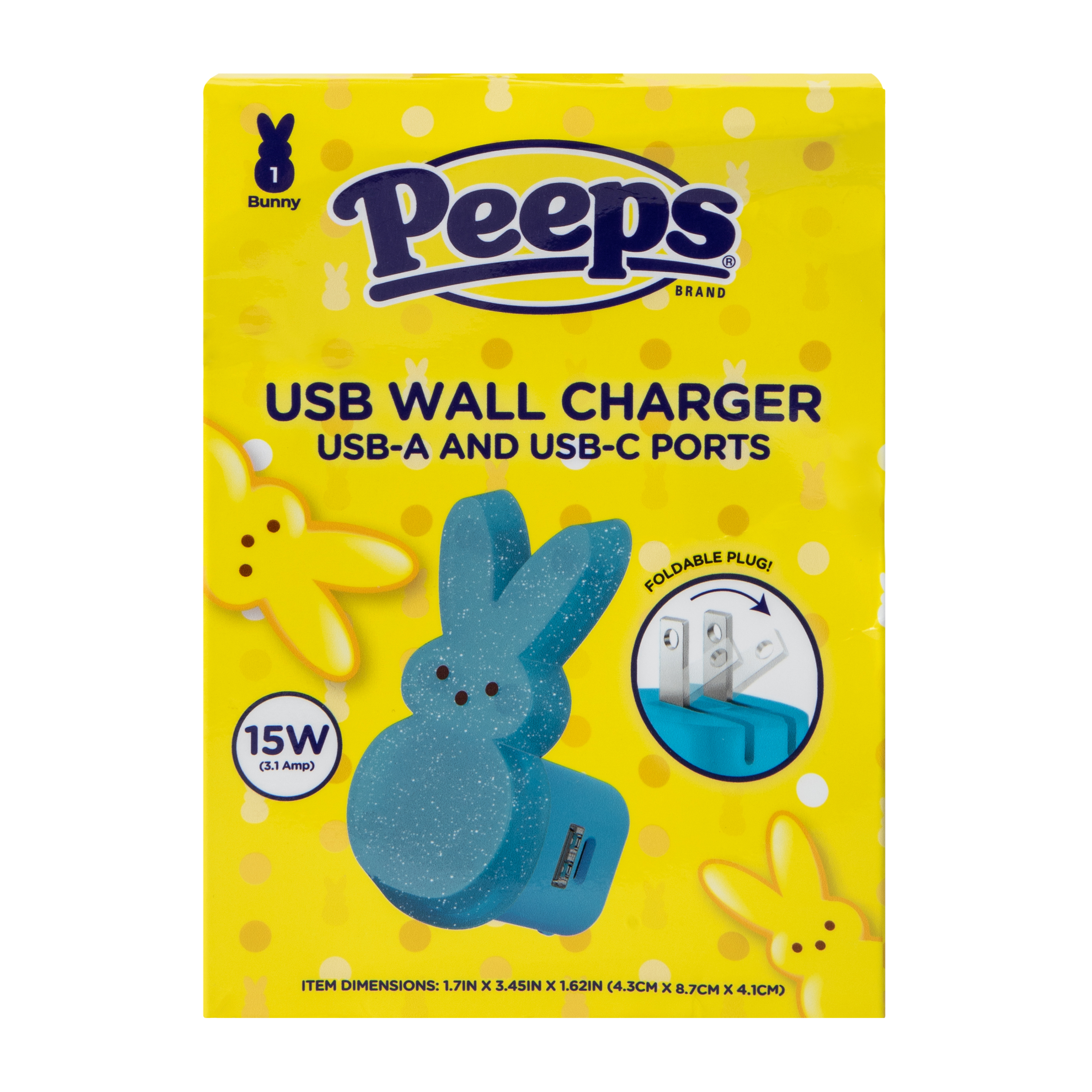 Peeps® 3.1A Bunny USB Wall Charger