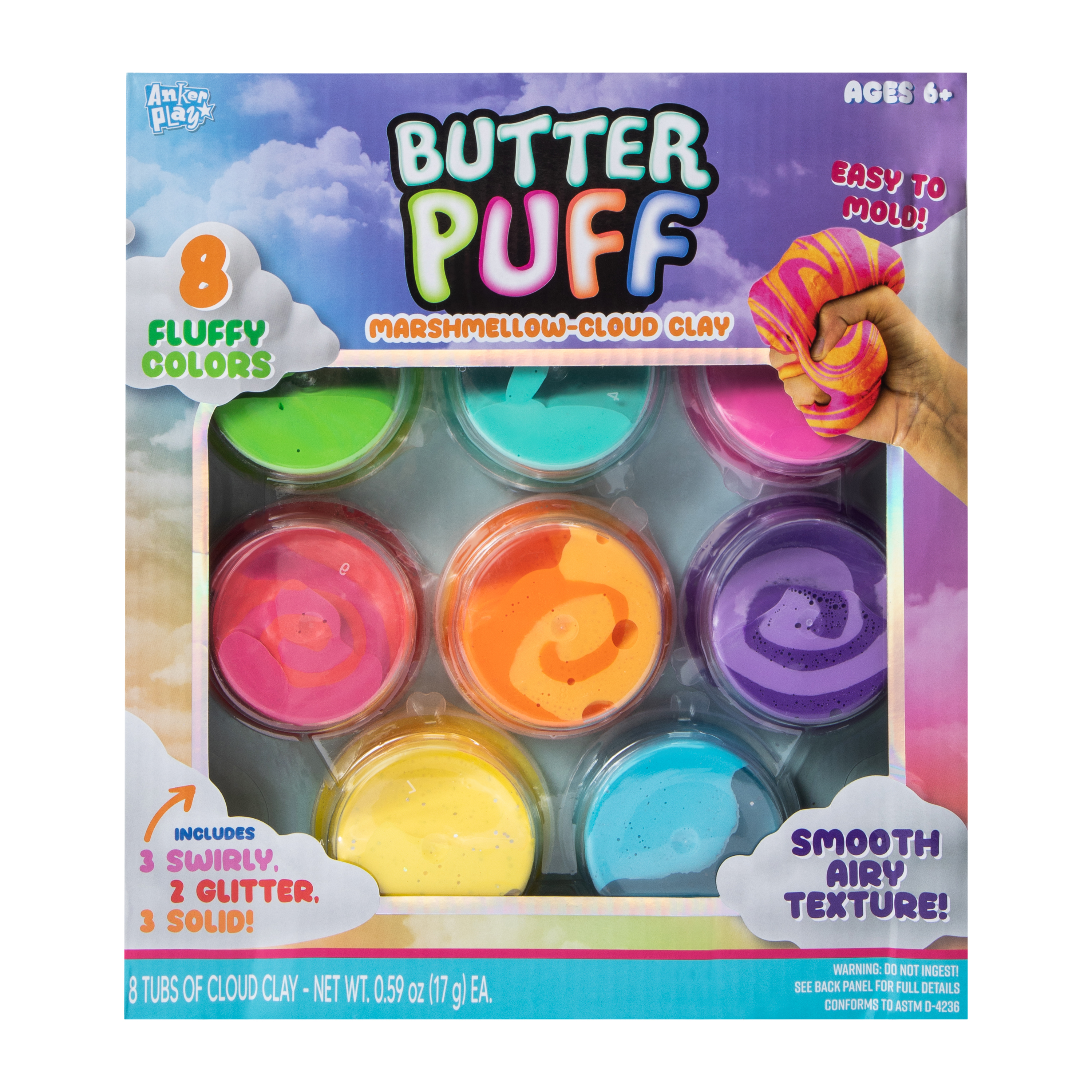 Fruity Swirl Butter Puff Marshmallow-Cloud Play 8-Pack