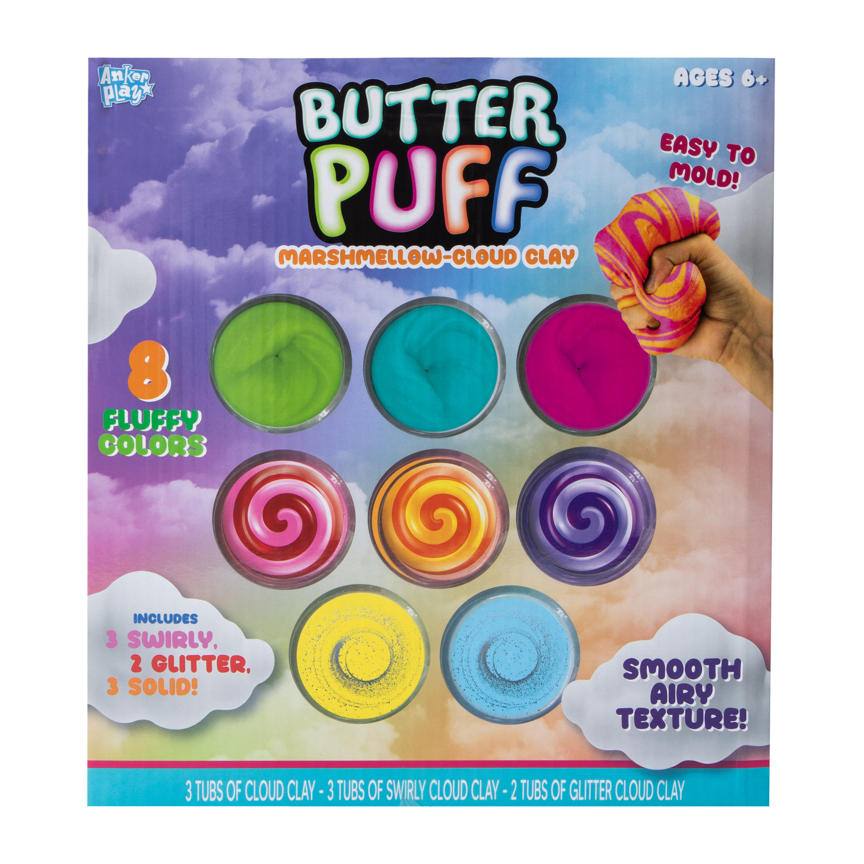 Fruity Swirl Butter Puff Marshmallow-Cloud Play 8-Pack