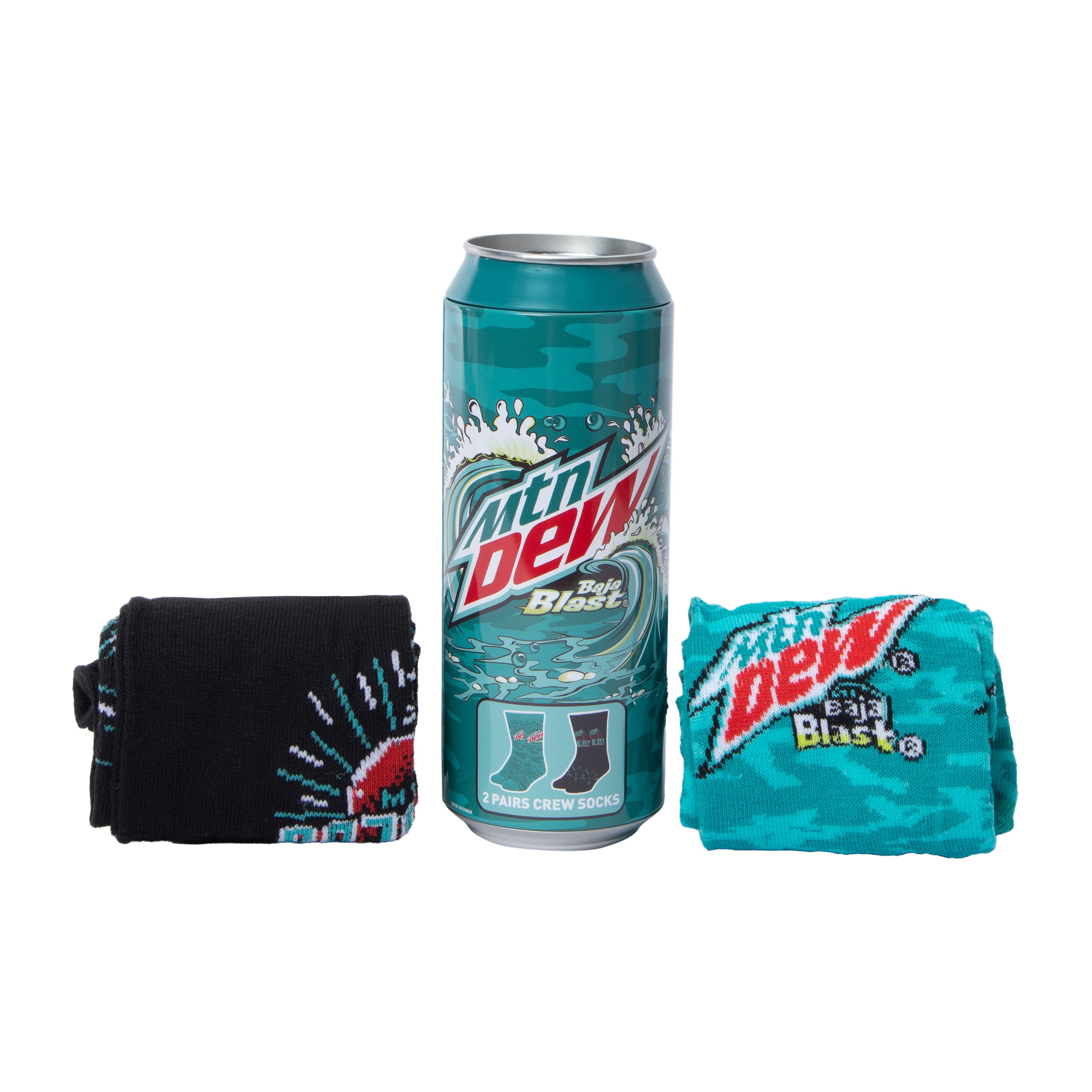 Mountain Dew Baja Blast® Crew Socks Can 2-Pack