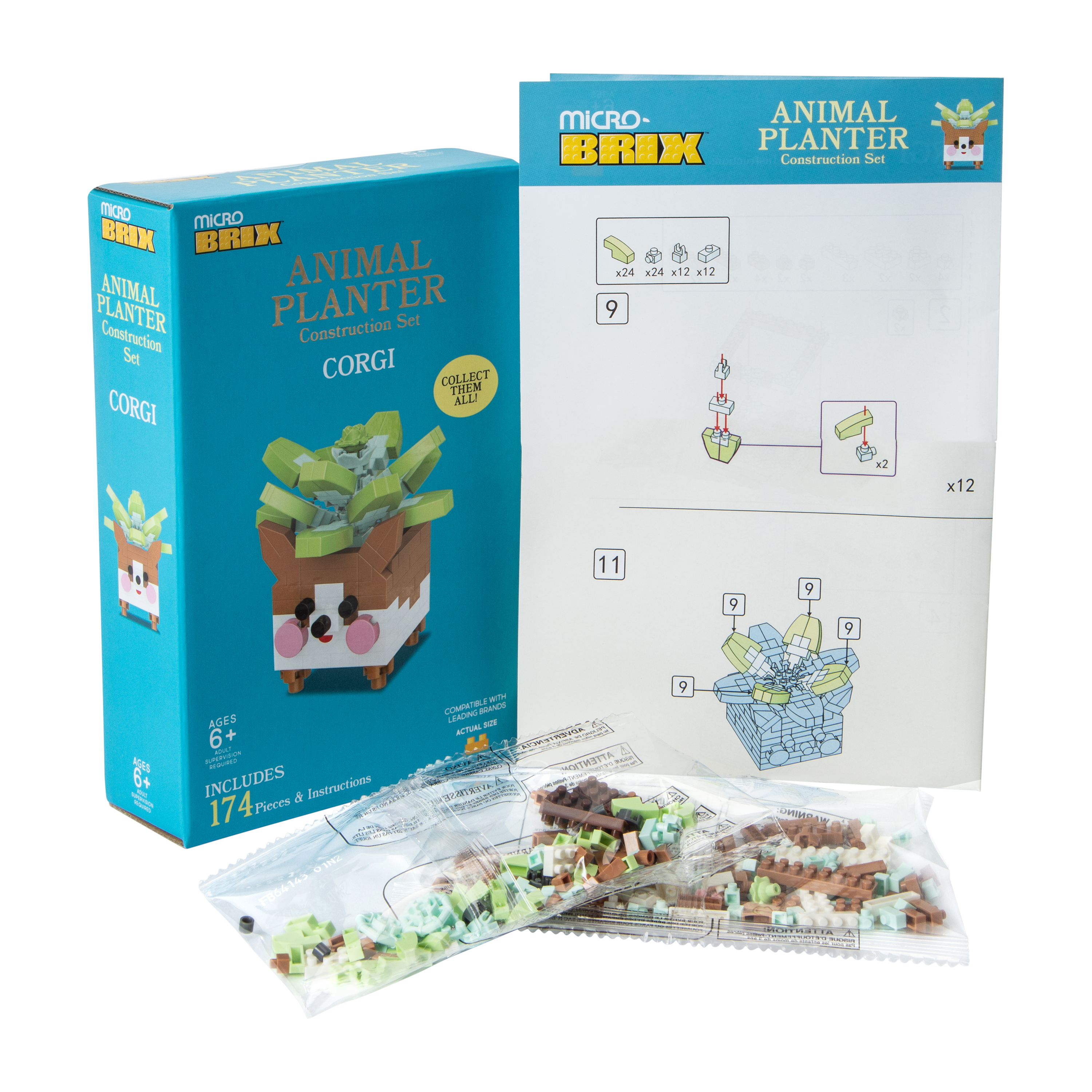 Micro Brix™ Animal Planter Construction Set
