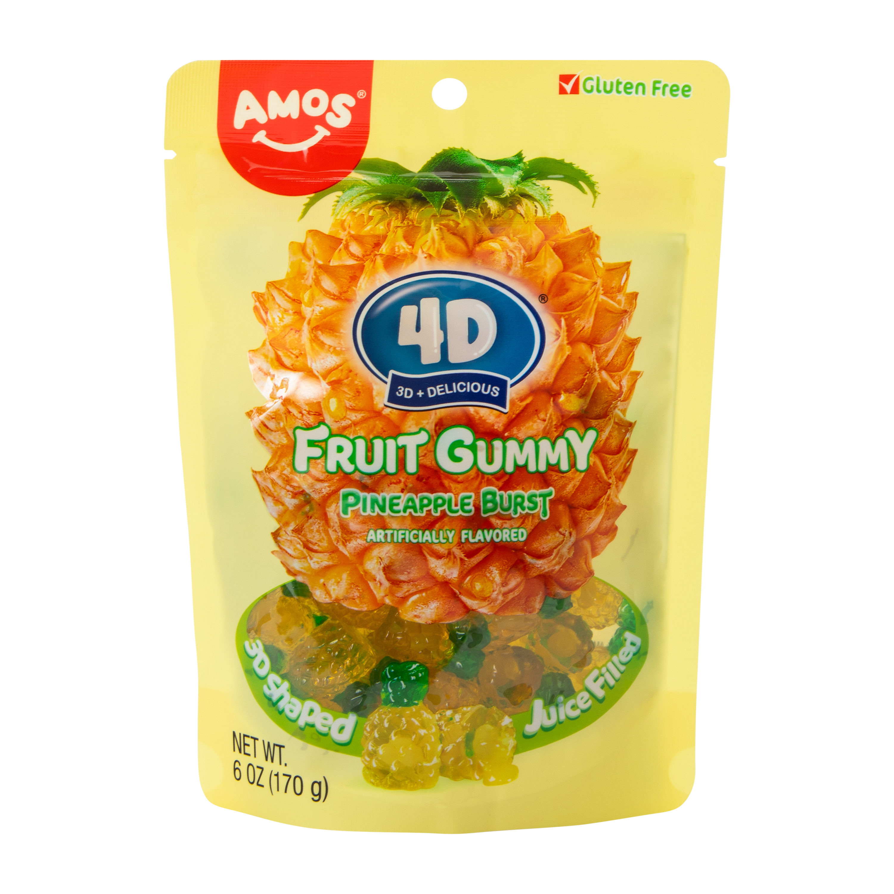 4D Pineapple Burst Fruit Gummy 6oz