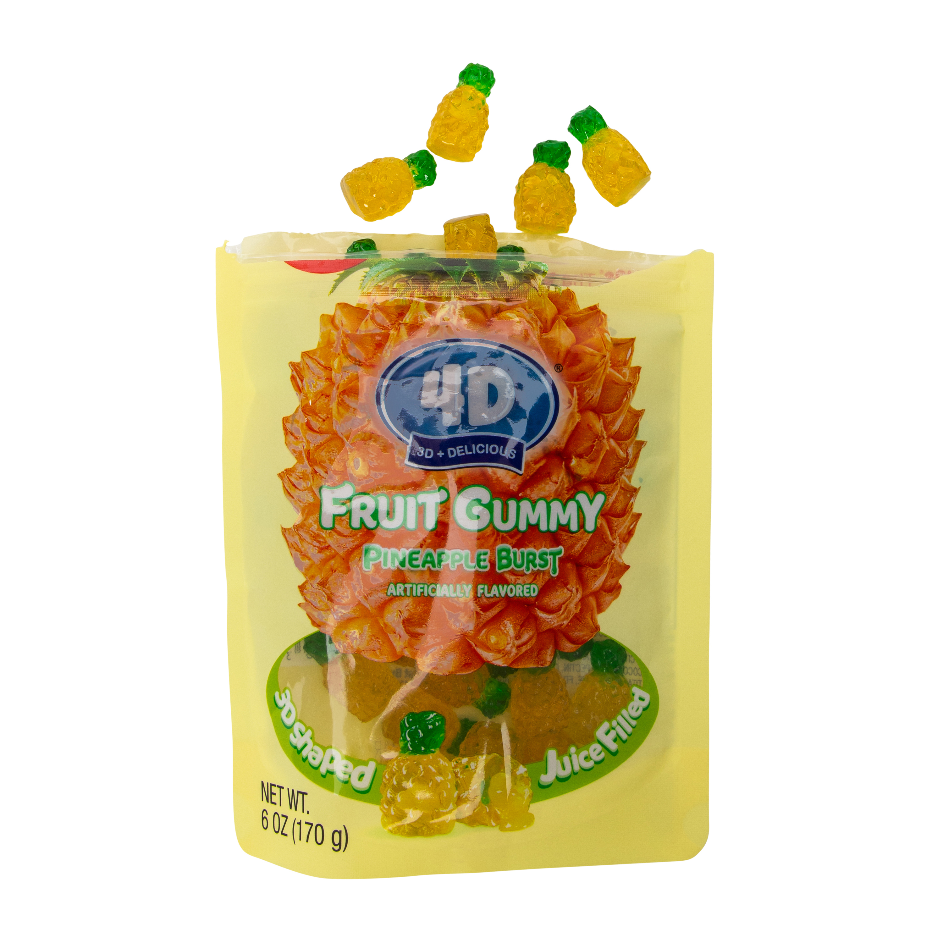4D Pineapple Burst Fruit Gummy 6oz