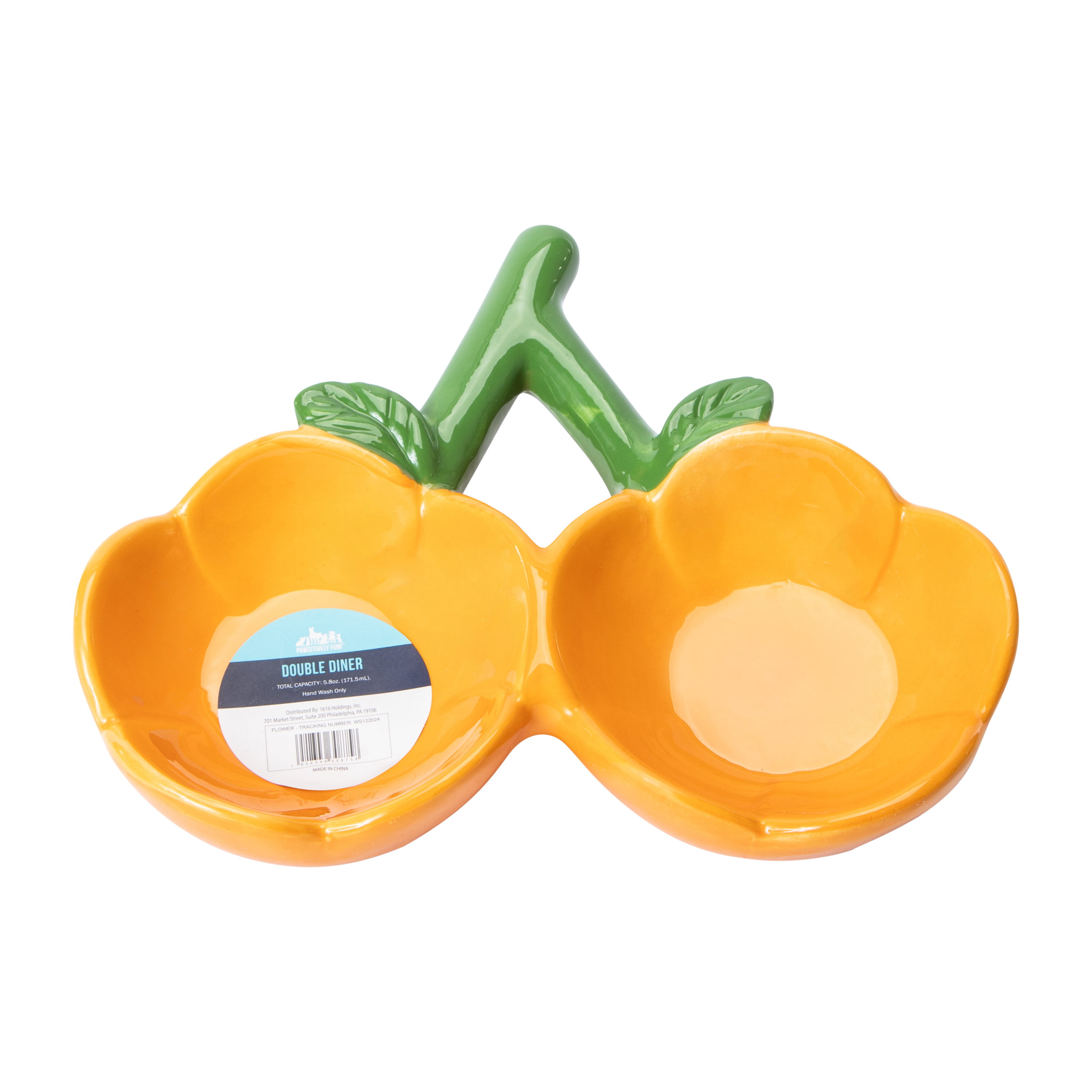 Pet Ceramic Double Diner Bowl 5.8oz