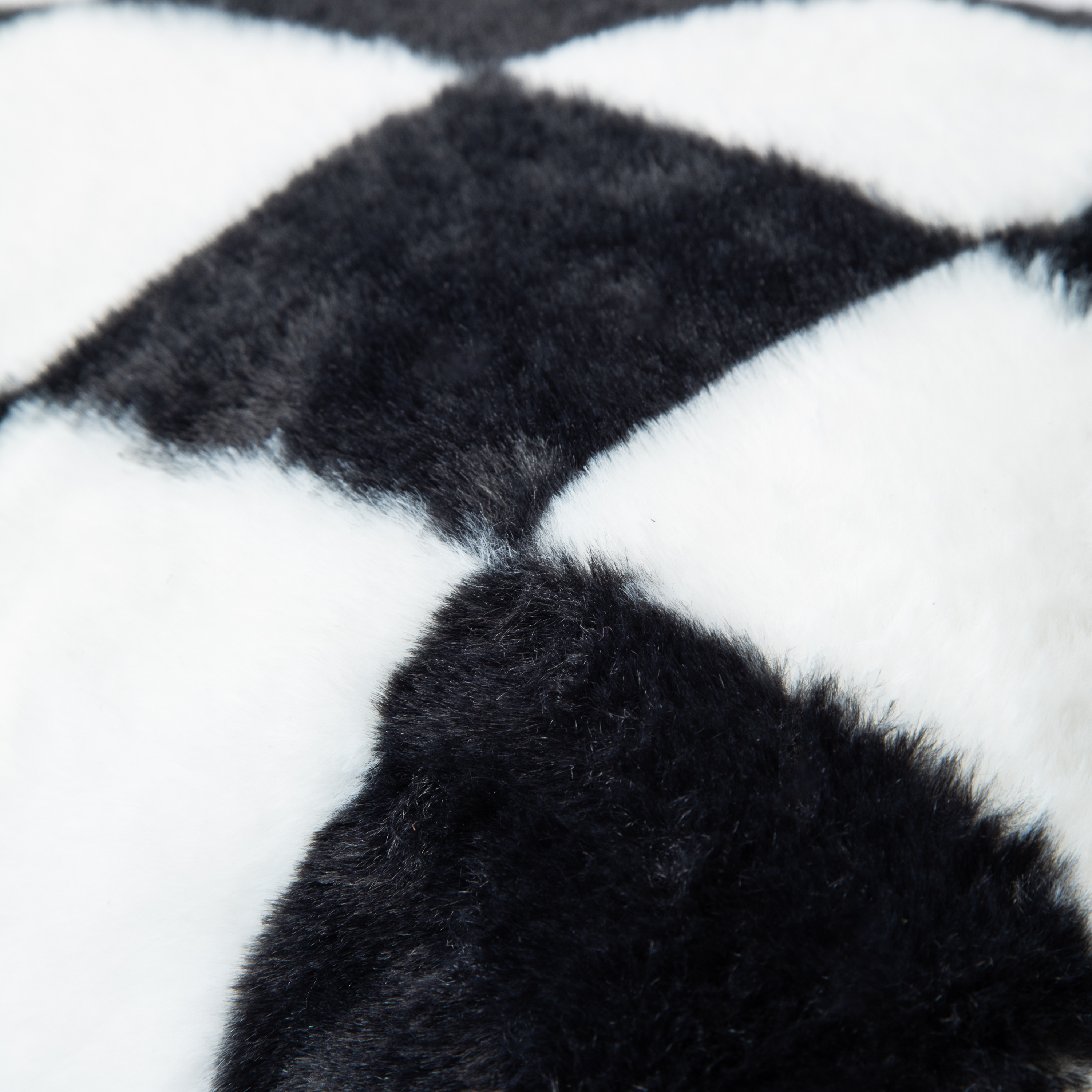 Faux Fur Checkered Pillow 16in x16in x 2.5in