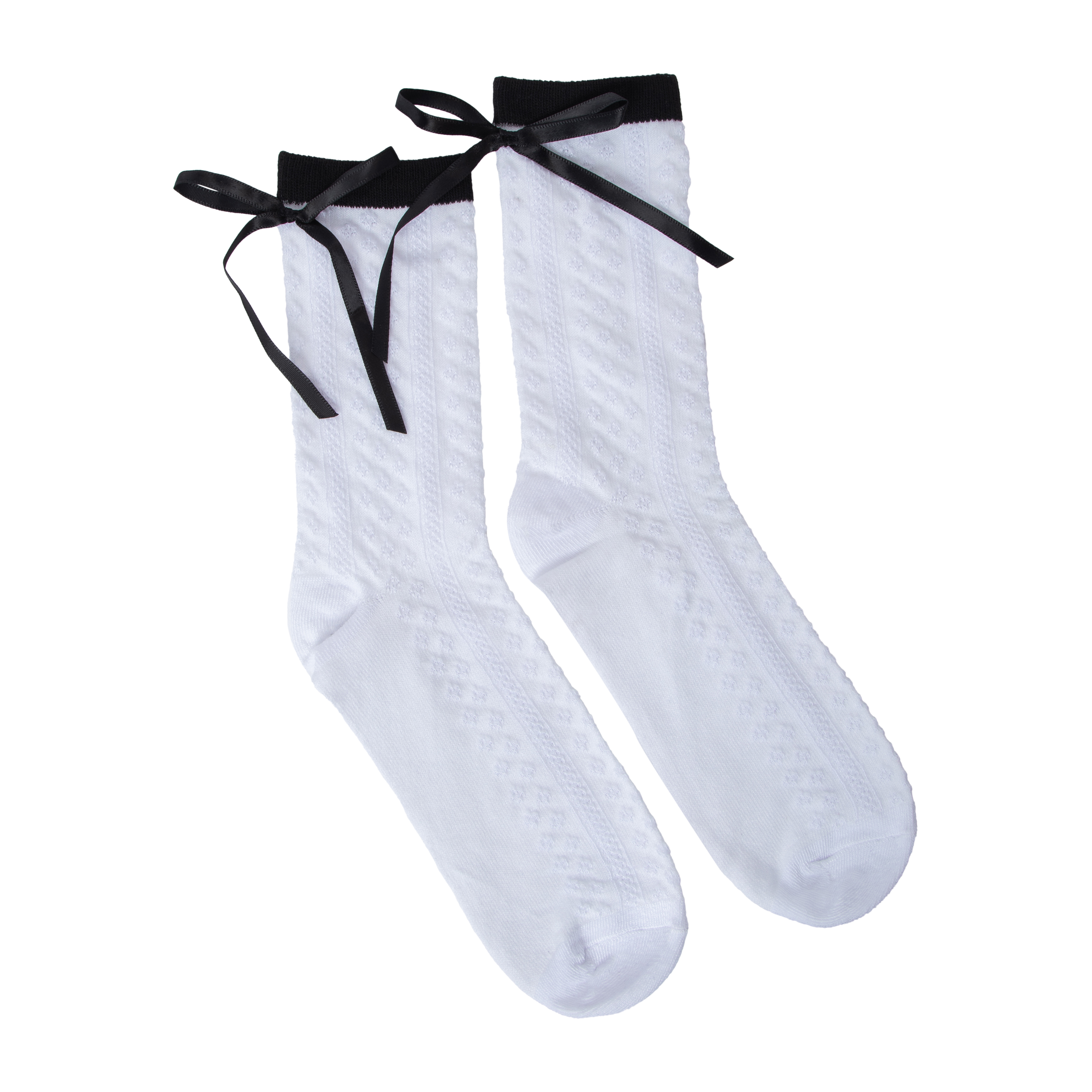 White Bow Ladies Crew Socks 1-Pair