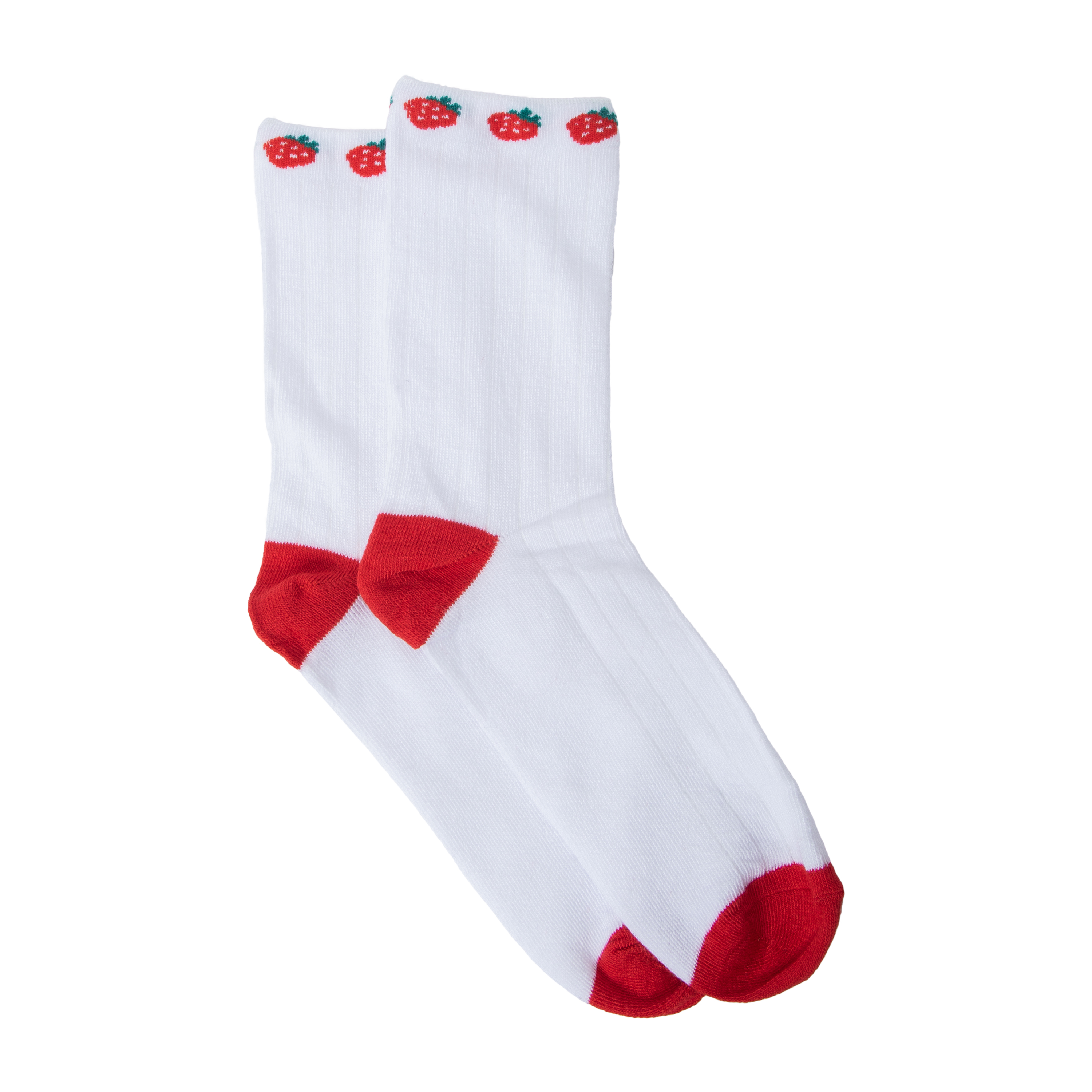 Strawberry Printed Ladies Crew Socks 1-Pair
