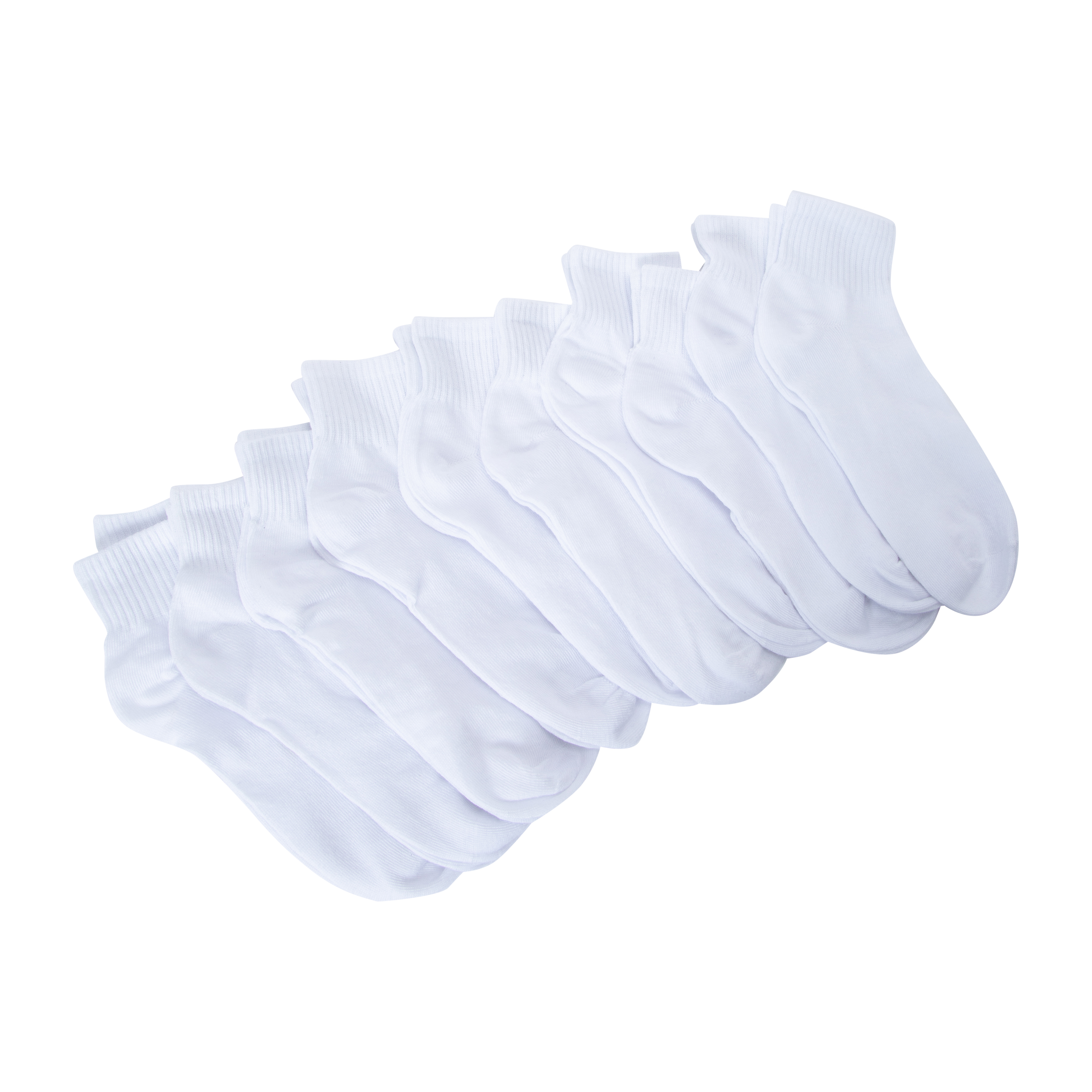 Ladies White Quarter Socks 10-Pack