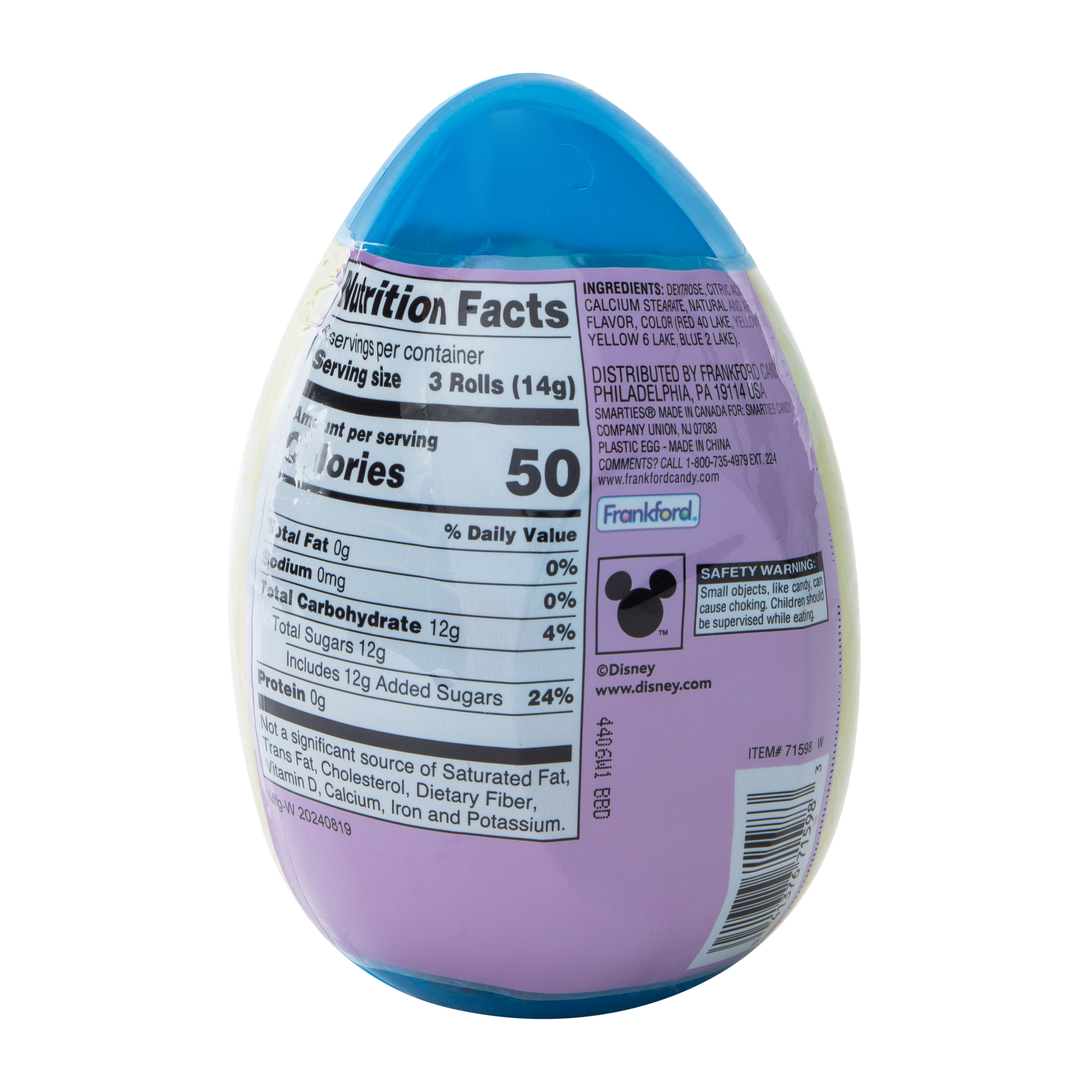 Disney Stitch Smarties Easter Egg Candy 2.86oz