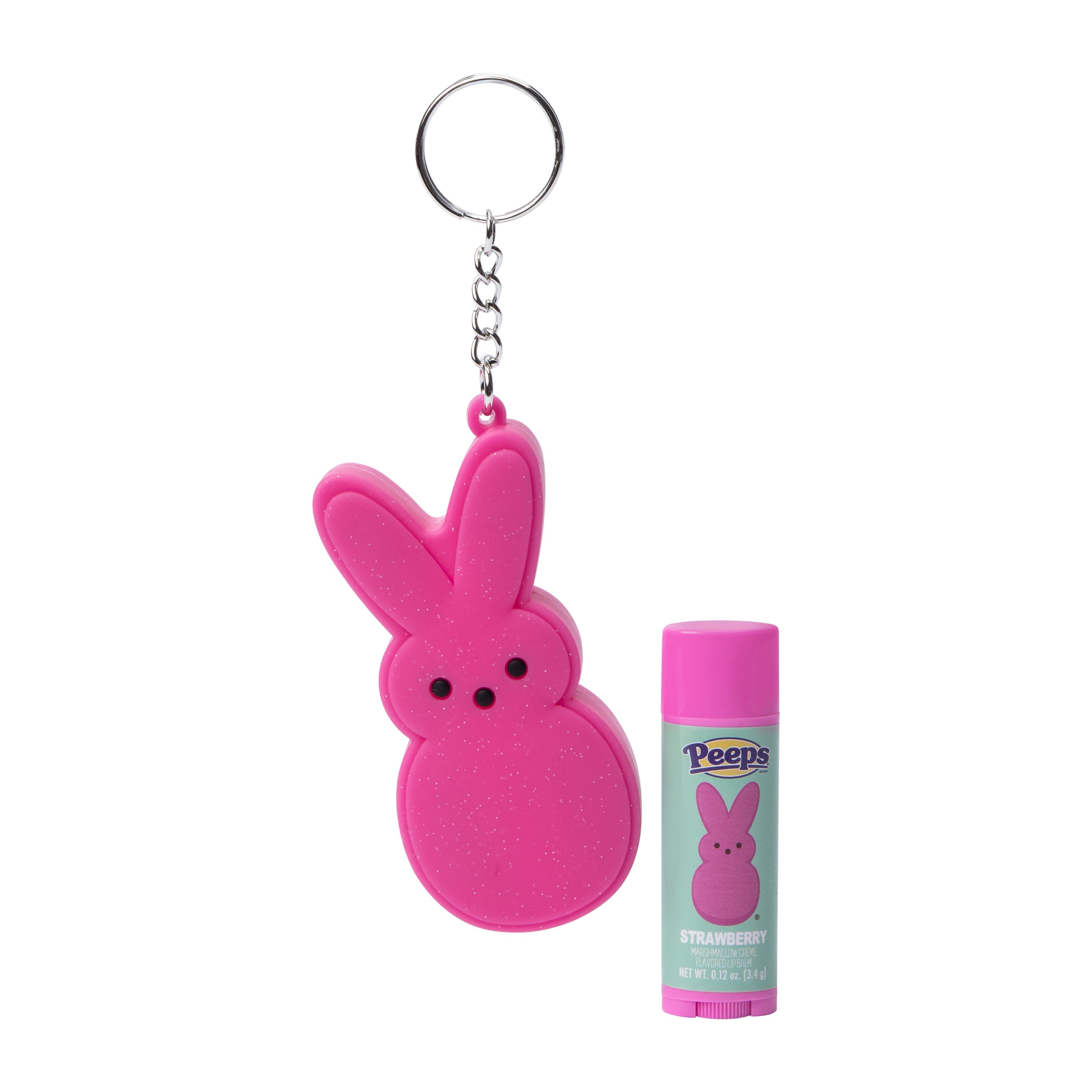 Peeps® Strawberry Marshmallow Creme Flavored Lip Balm & Keychain Set
