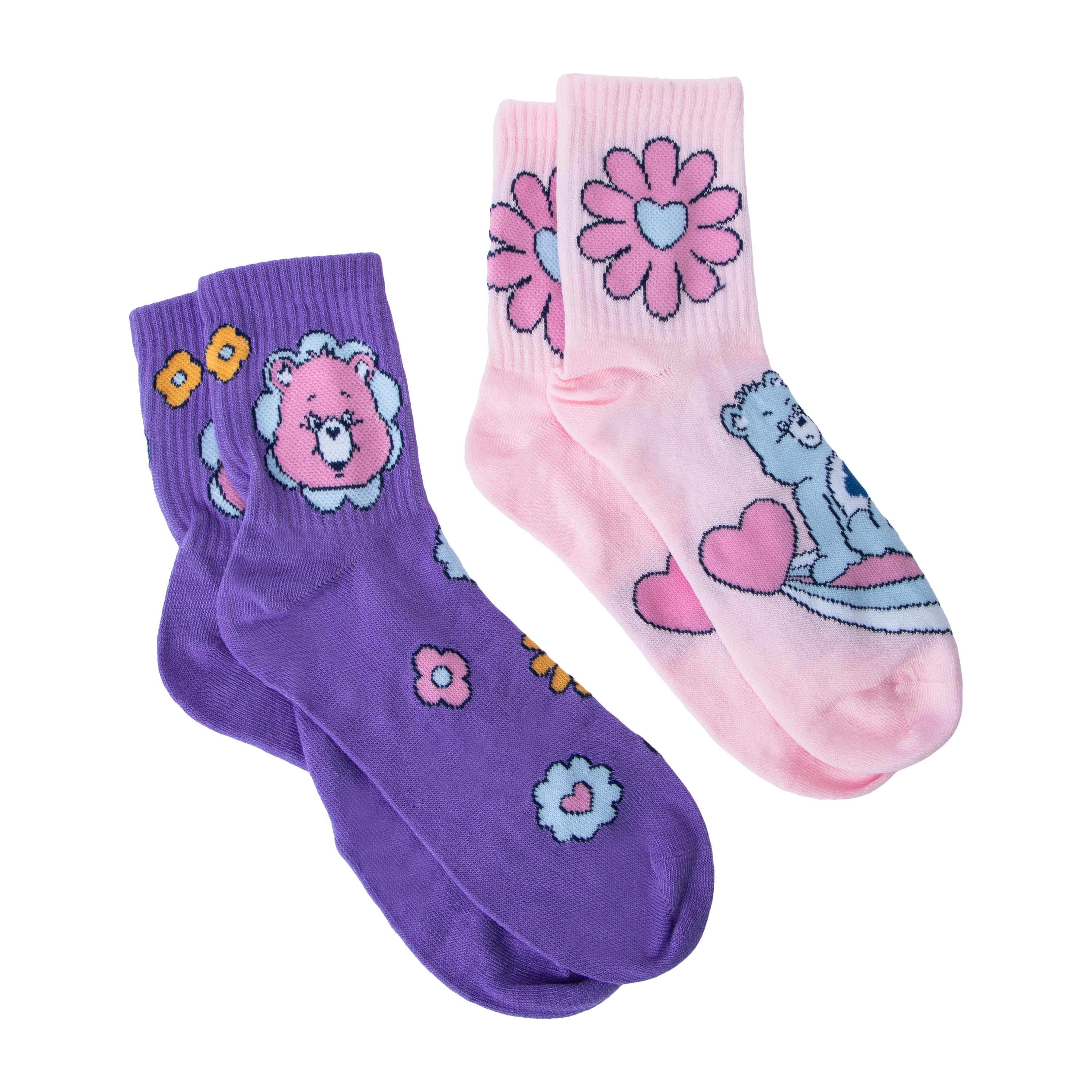 Juniors Care Bears™ Mid-Crews Socks 2-Pack