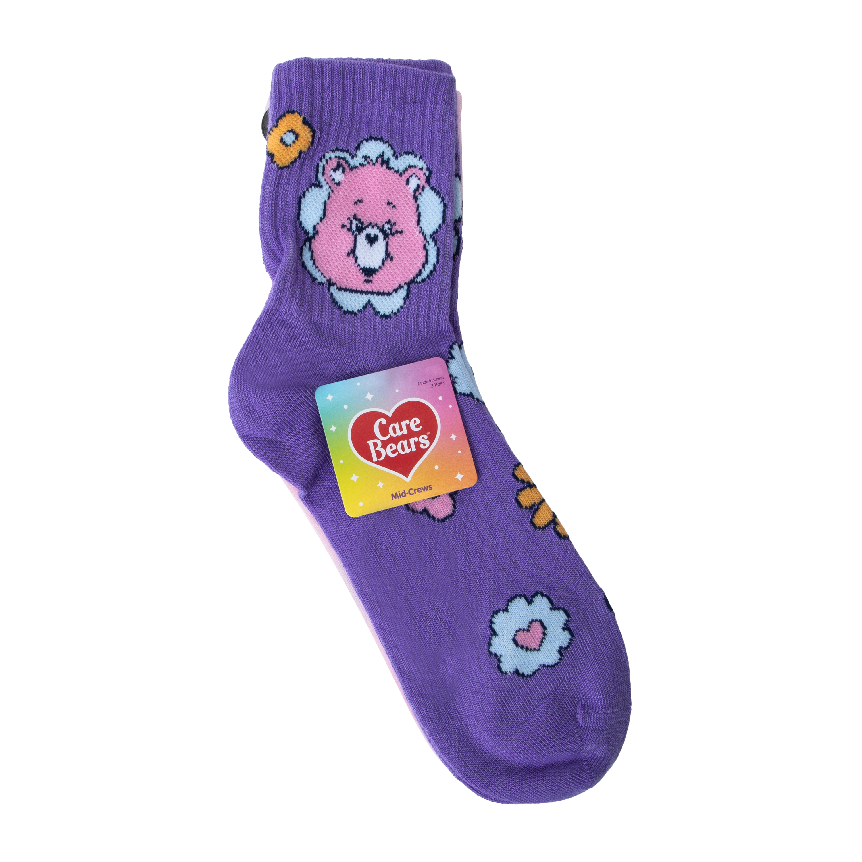 Juniors Care Bears™ Mid-Crews Socks 2-Pack