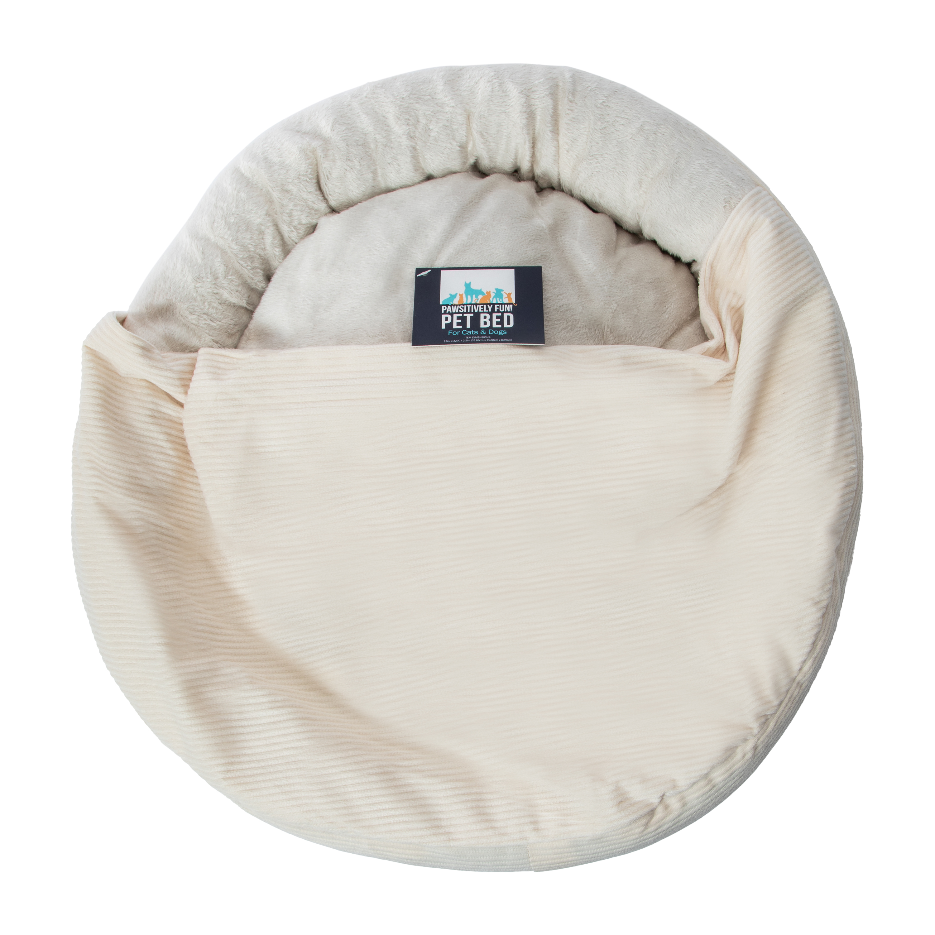 Round Canopy Pet Bed For Cats & Dogs