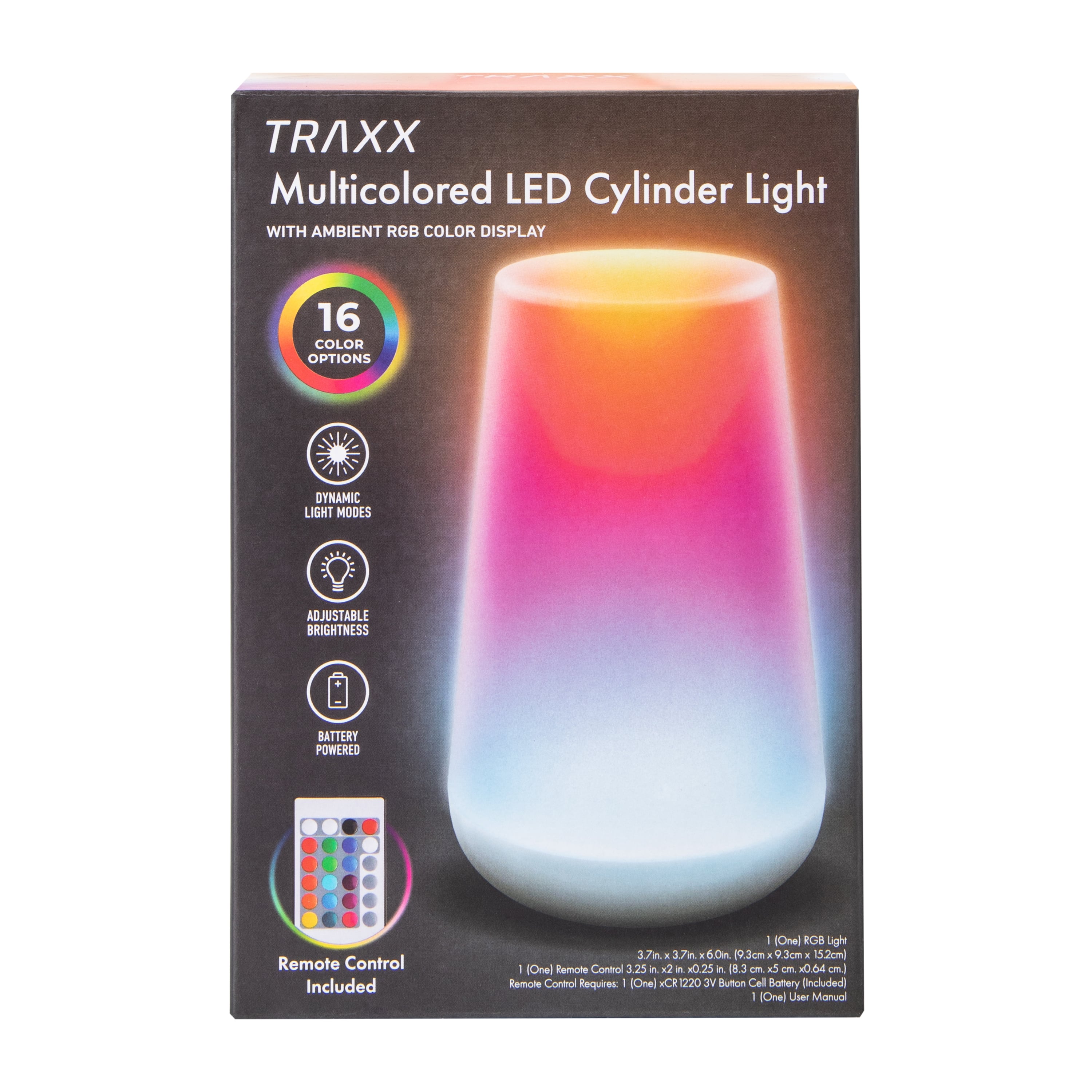 Traxx Multicolored LED Cylinder Light