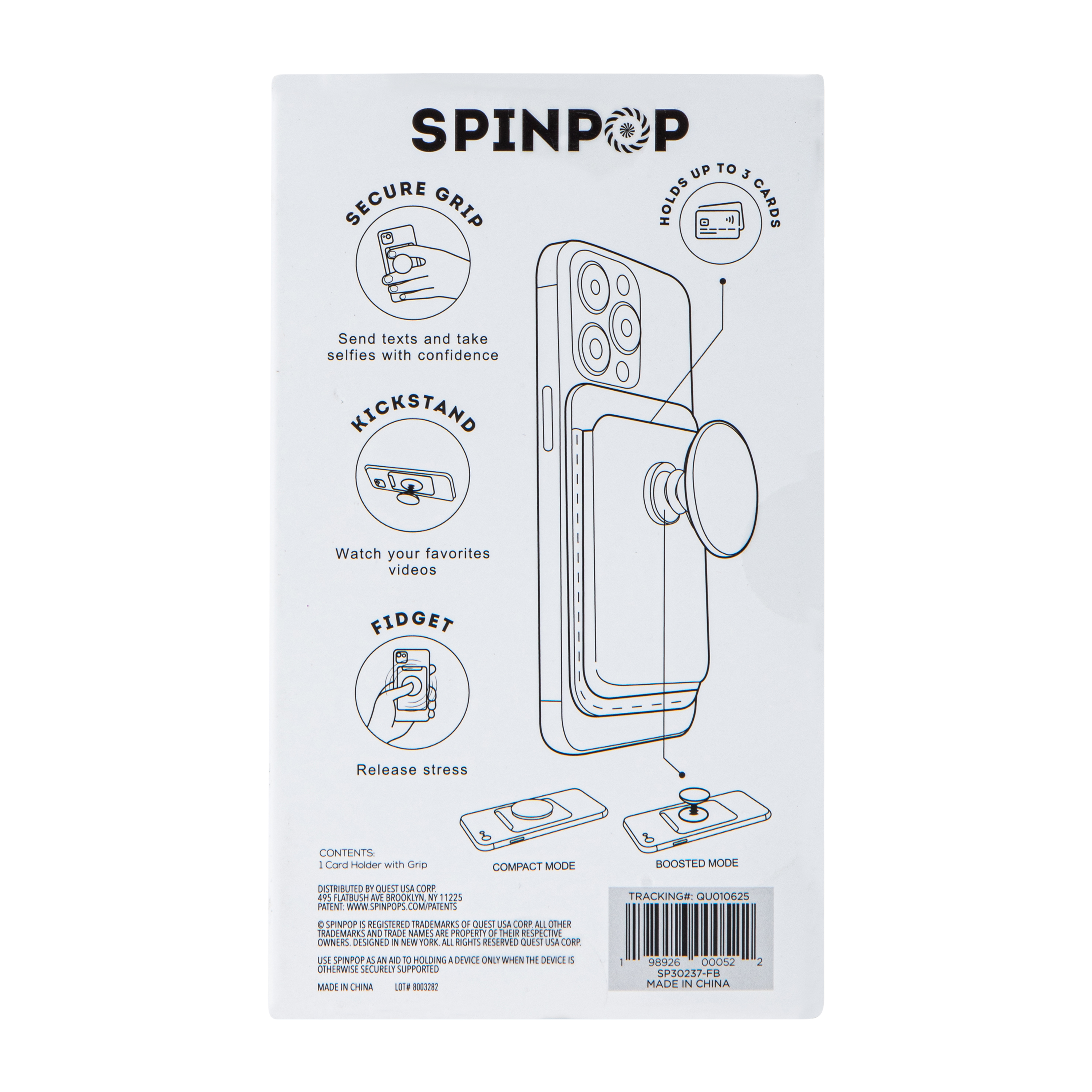 SpinPop Magnetic Card Holder & Phone Grip Combo