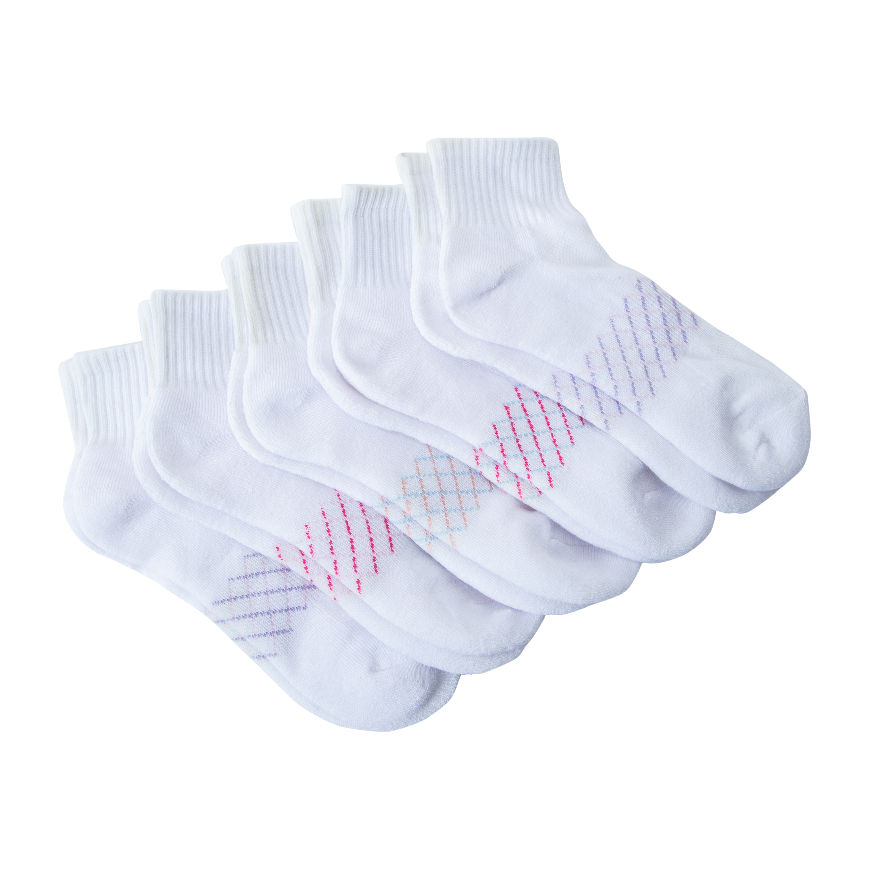 Juniors Series-8 Fitness™ White Performance Qtr Crew Socks 5-Pairs