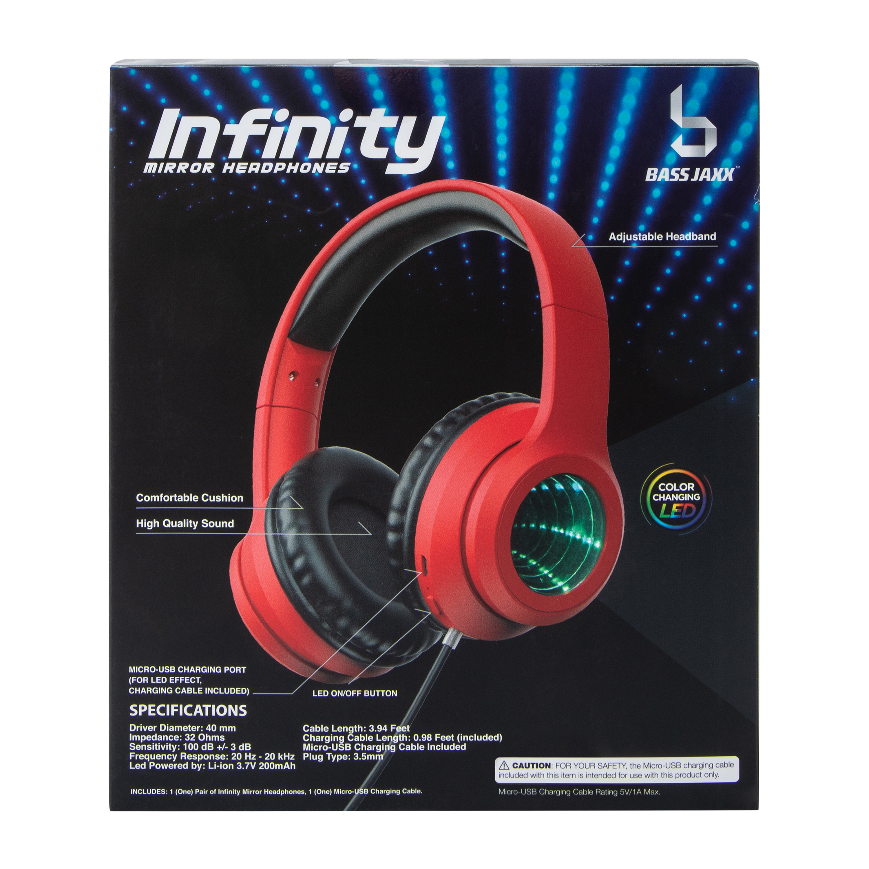 Infinity LED Wired Mirror Headphones