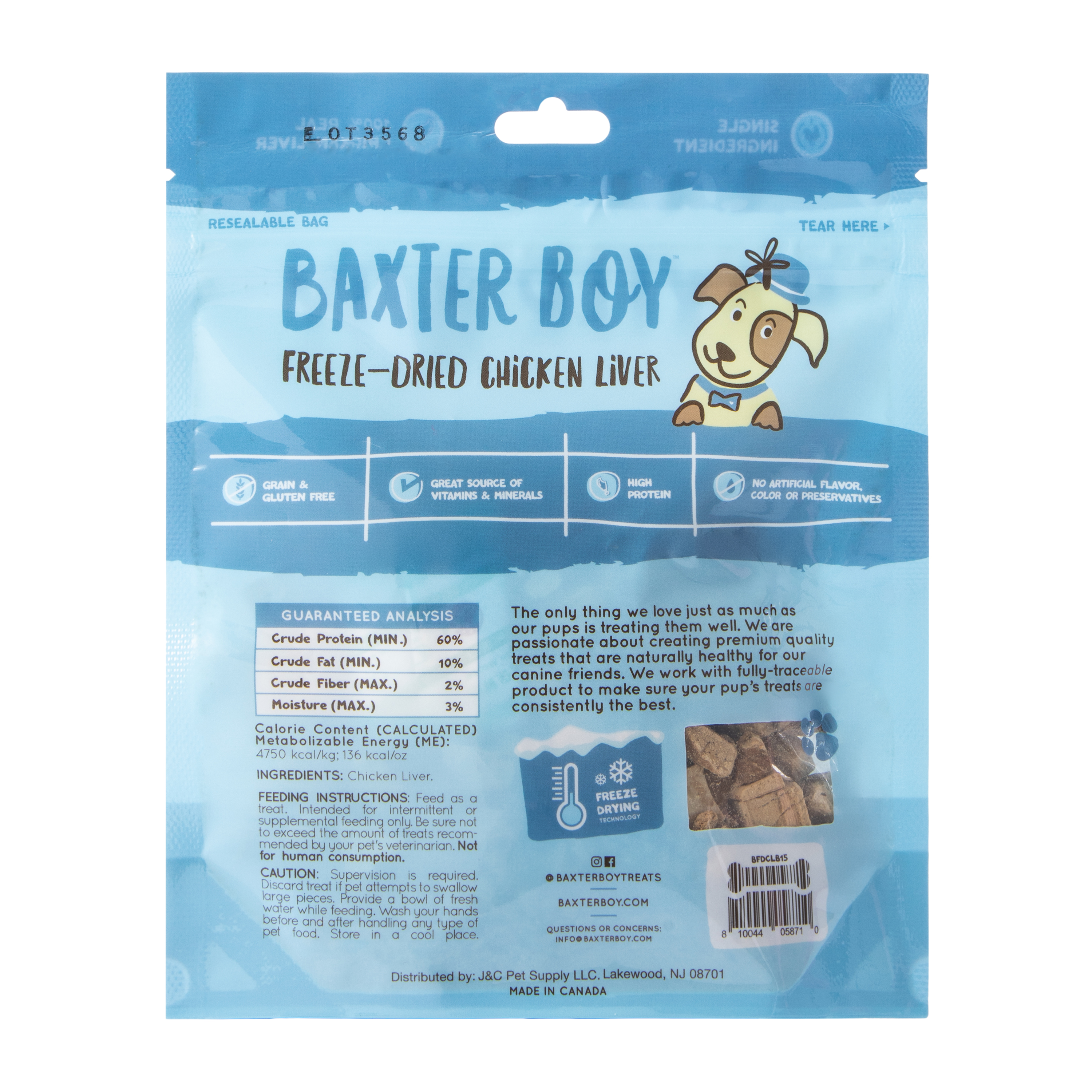 Baxter Boy™ Freeze-Dried Chicken Liver 1.5oz