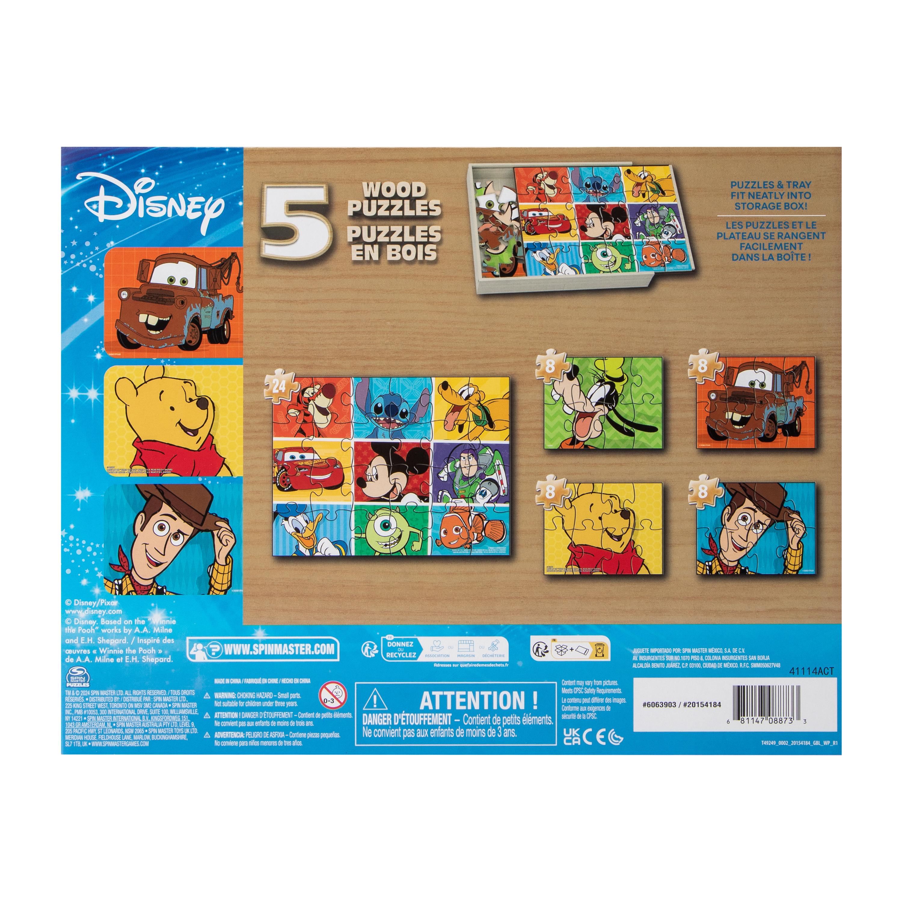 Disney Wood Puzzles 5-Pack